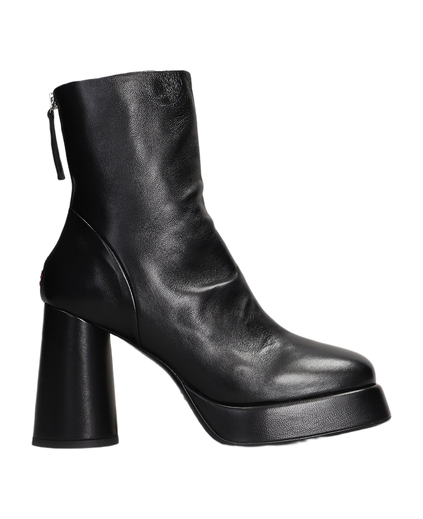 Halmanera Baron High Heels Boots In Black Leather - Marrone