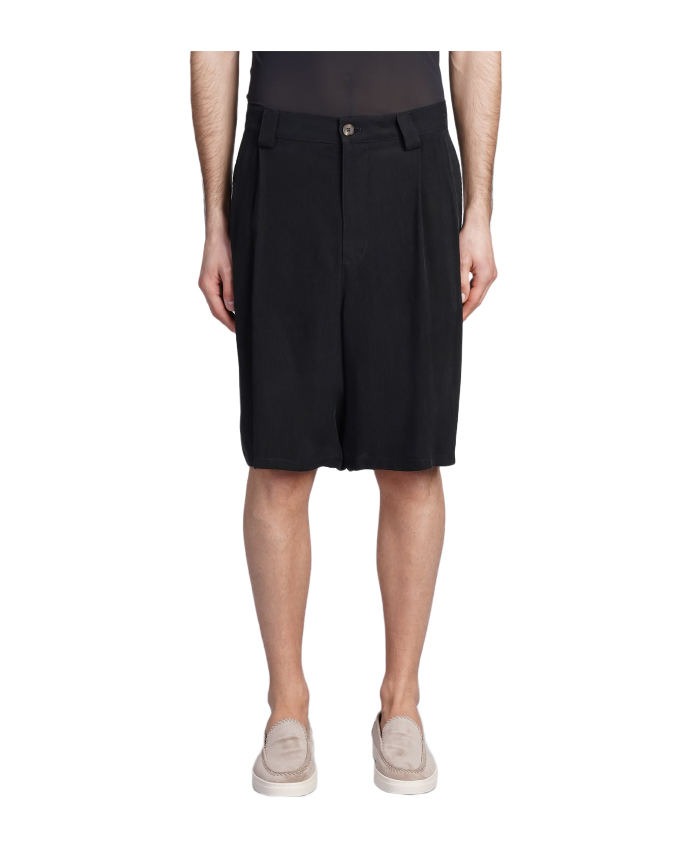 Giorgio Armani Shorts In Black Polyamide Polyester - black