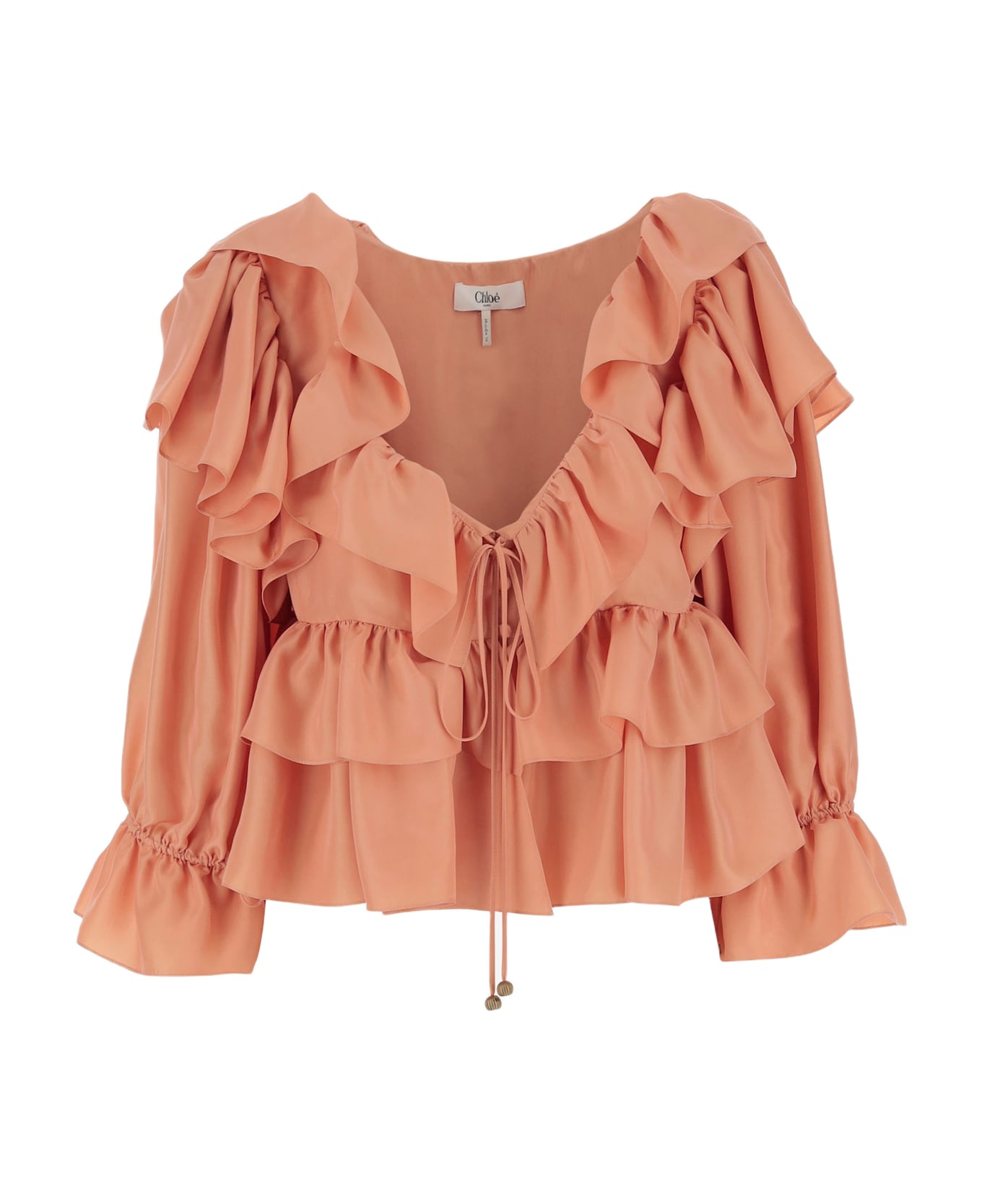 Silk Ruffle Top - Thumbnail 2