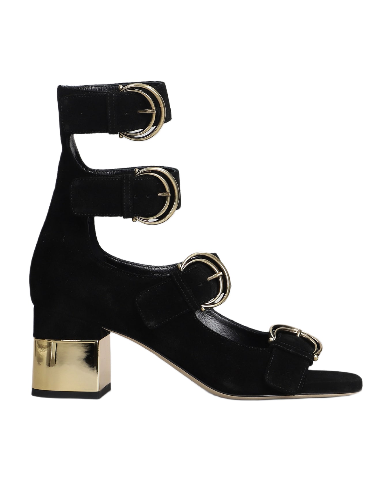 Chloé Alize Sandals In Black Suede - black