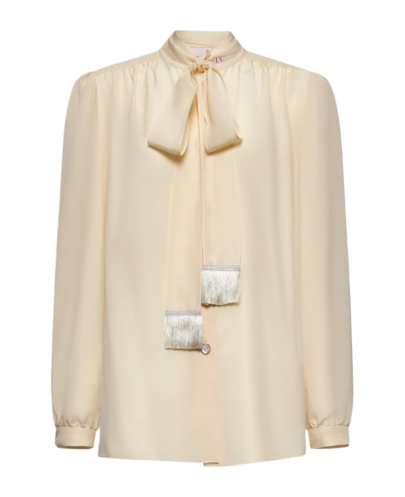 Valentino Garavani Ivory Crepe De Chine Shirt - Pink