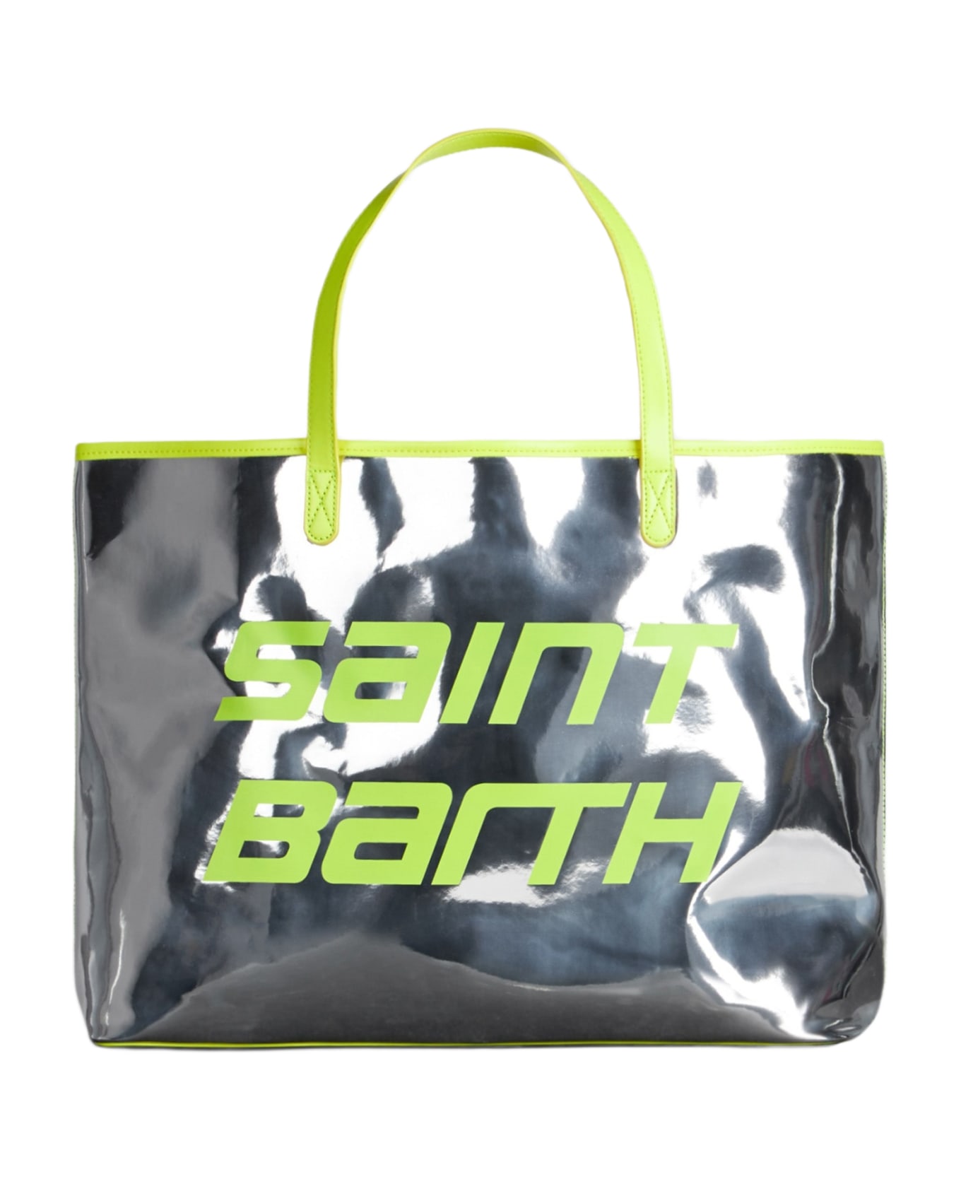 MC2 Saint Barth Silver Reflex Bag With Fluo Yellow Details - YELLOW