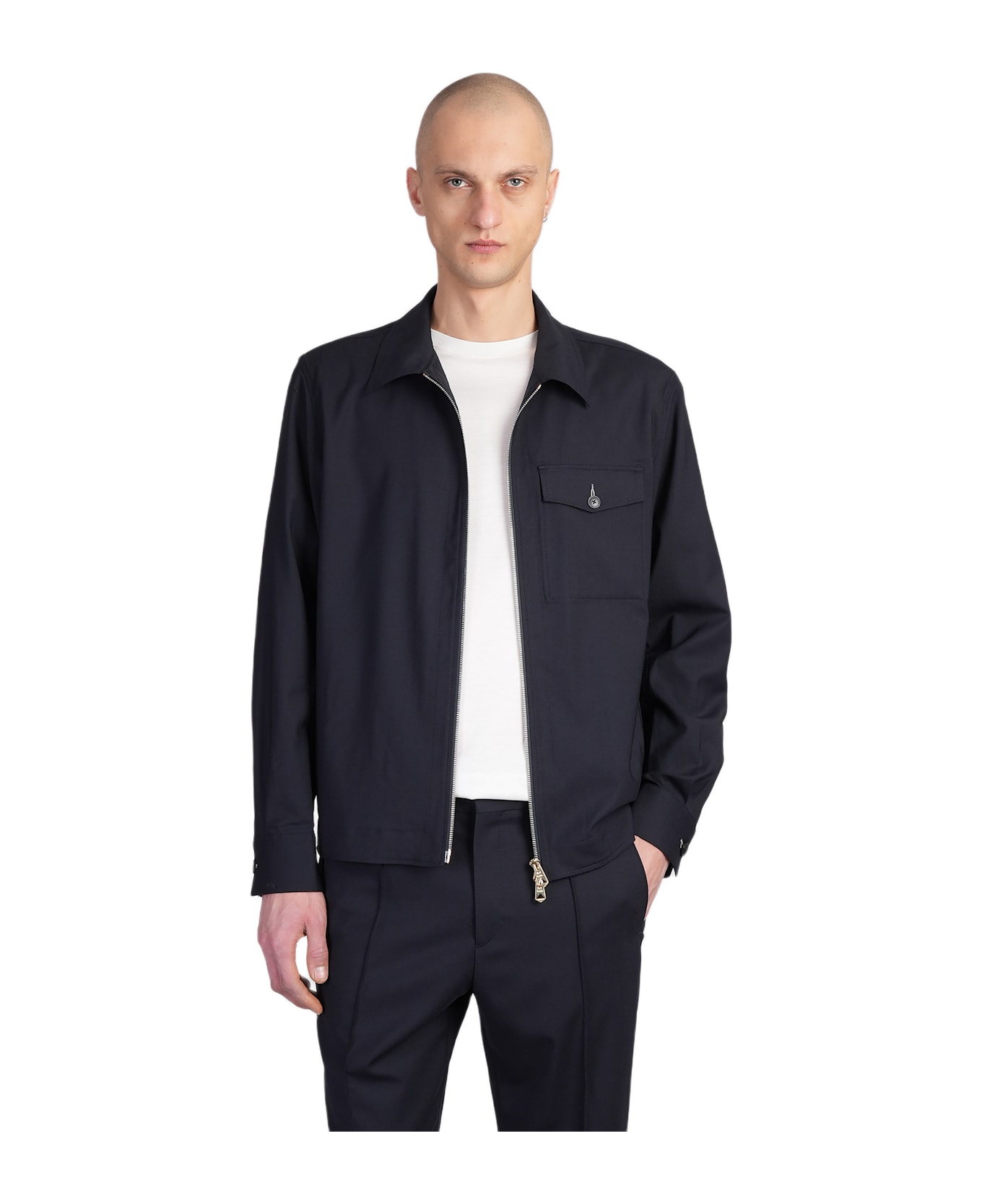 Paul Smith Casual Jacket In Blue Wool - blue