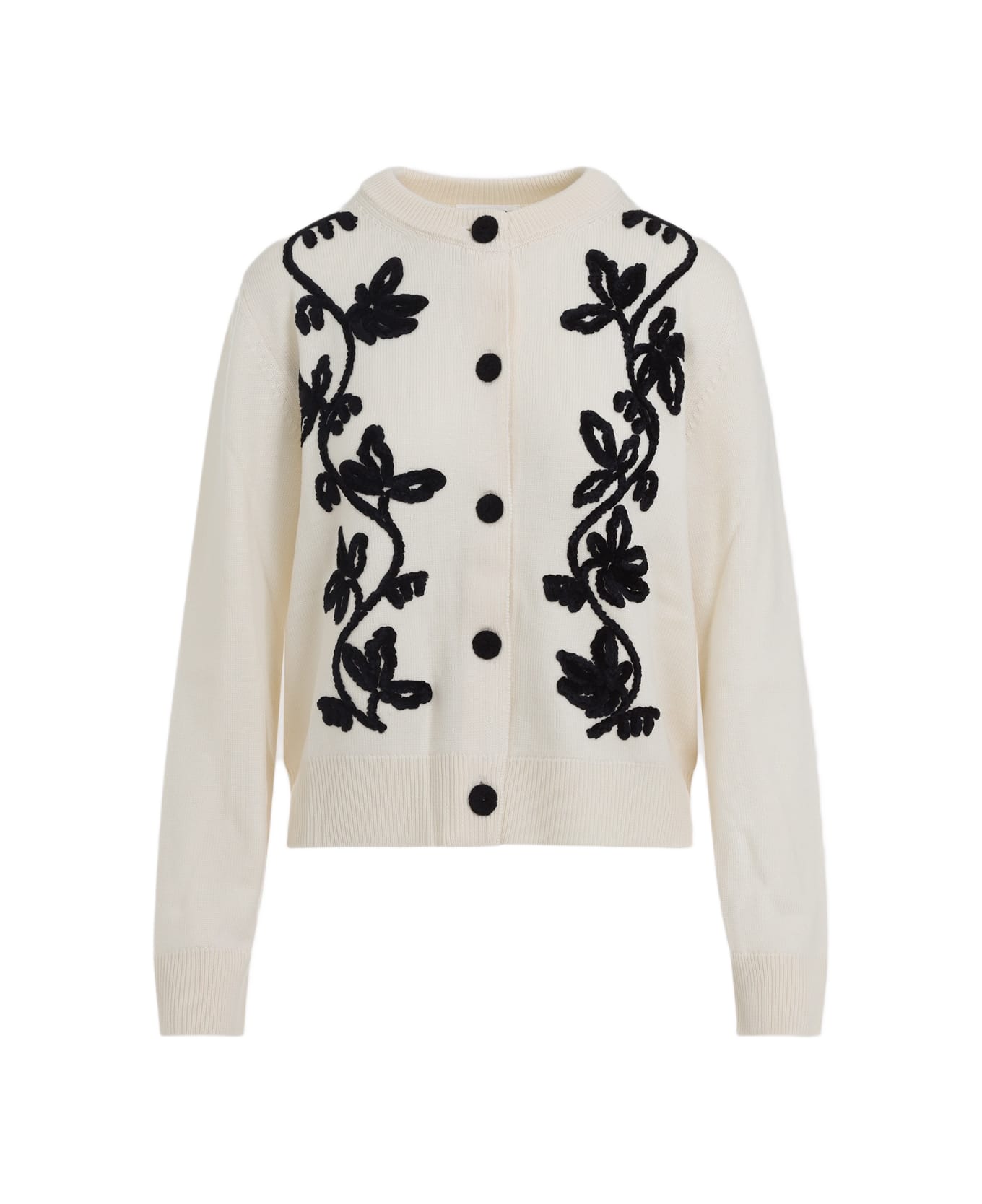 Jil Sander Cn Long Sleeves Cardigan With Velvet Embroidery - Cloud