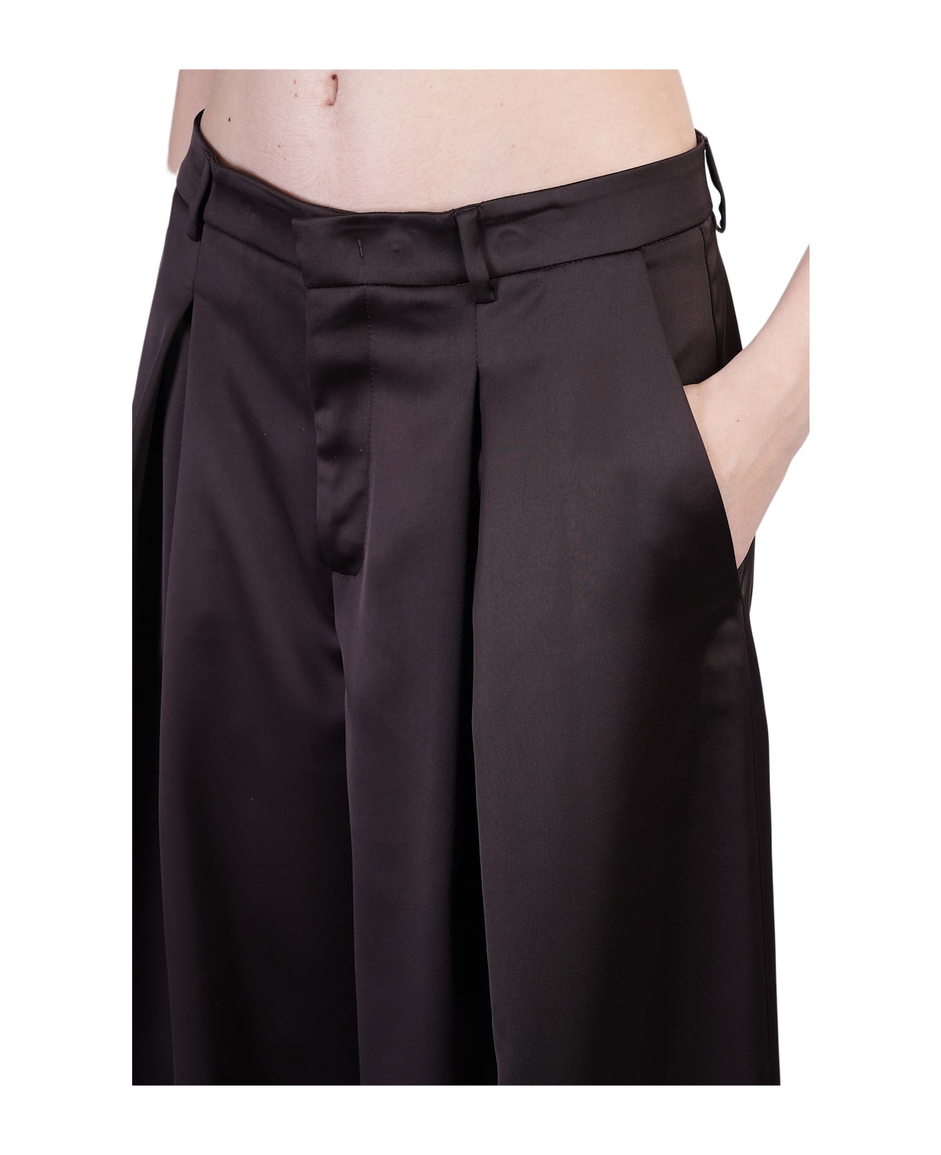 The Andamane Tara Pants In Brown Polyester - brown