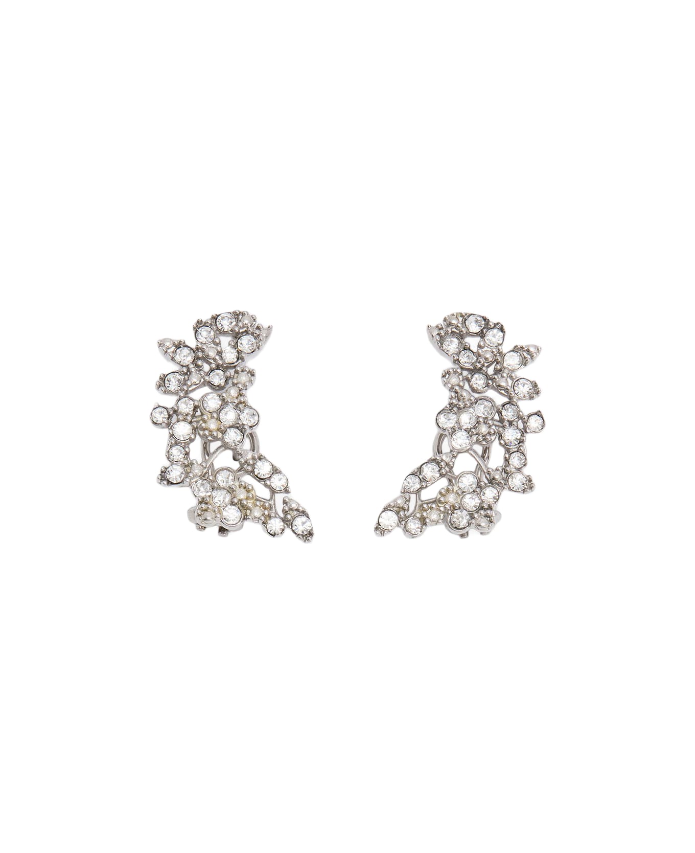 Jil Sander Brass Earrings With Zirconia - Silver