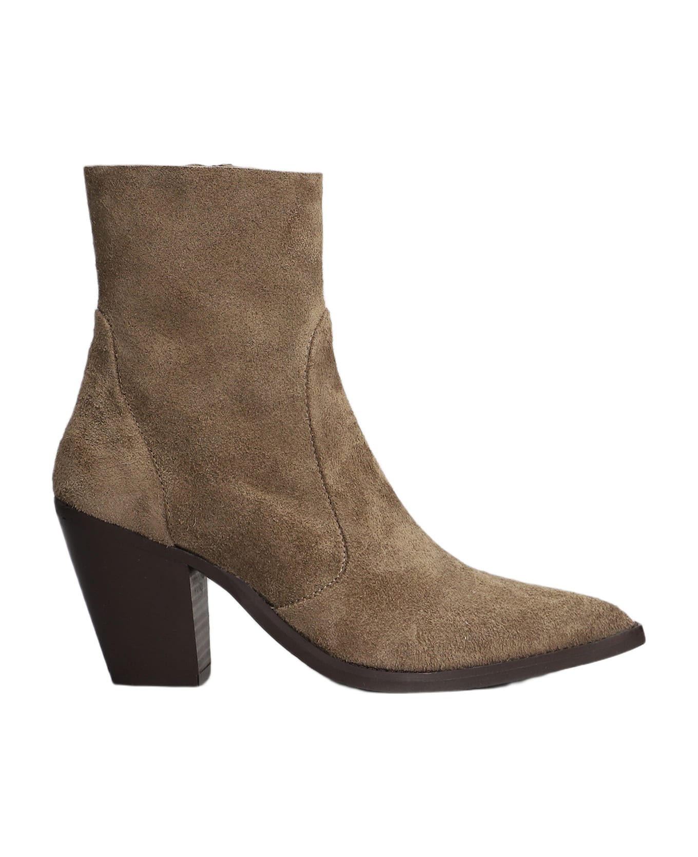 Julie Dee Texan Ankle Boots In Brown Suede - brown