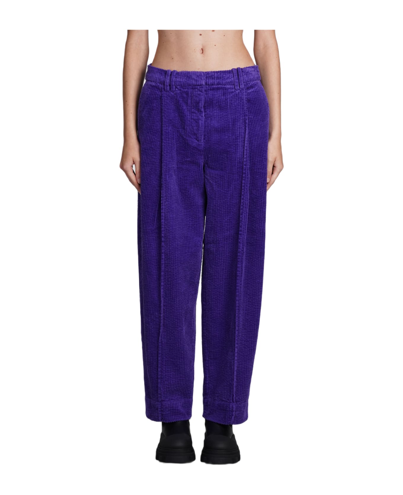 Ganni 'corduroy' Purple Corduroy Pants - 764 ボトムス