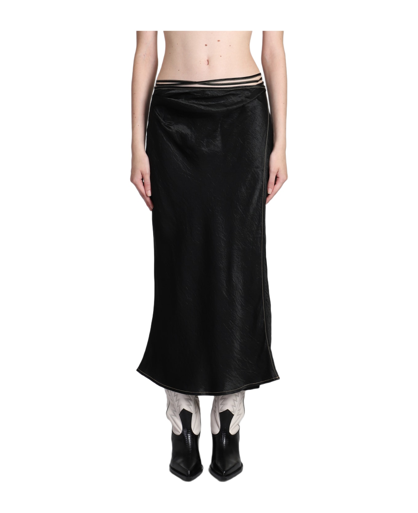 Acne Studios Skirt In Black Acetate - black