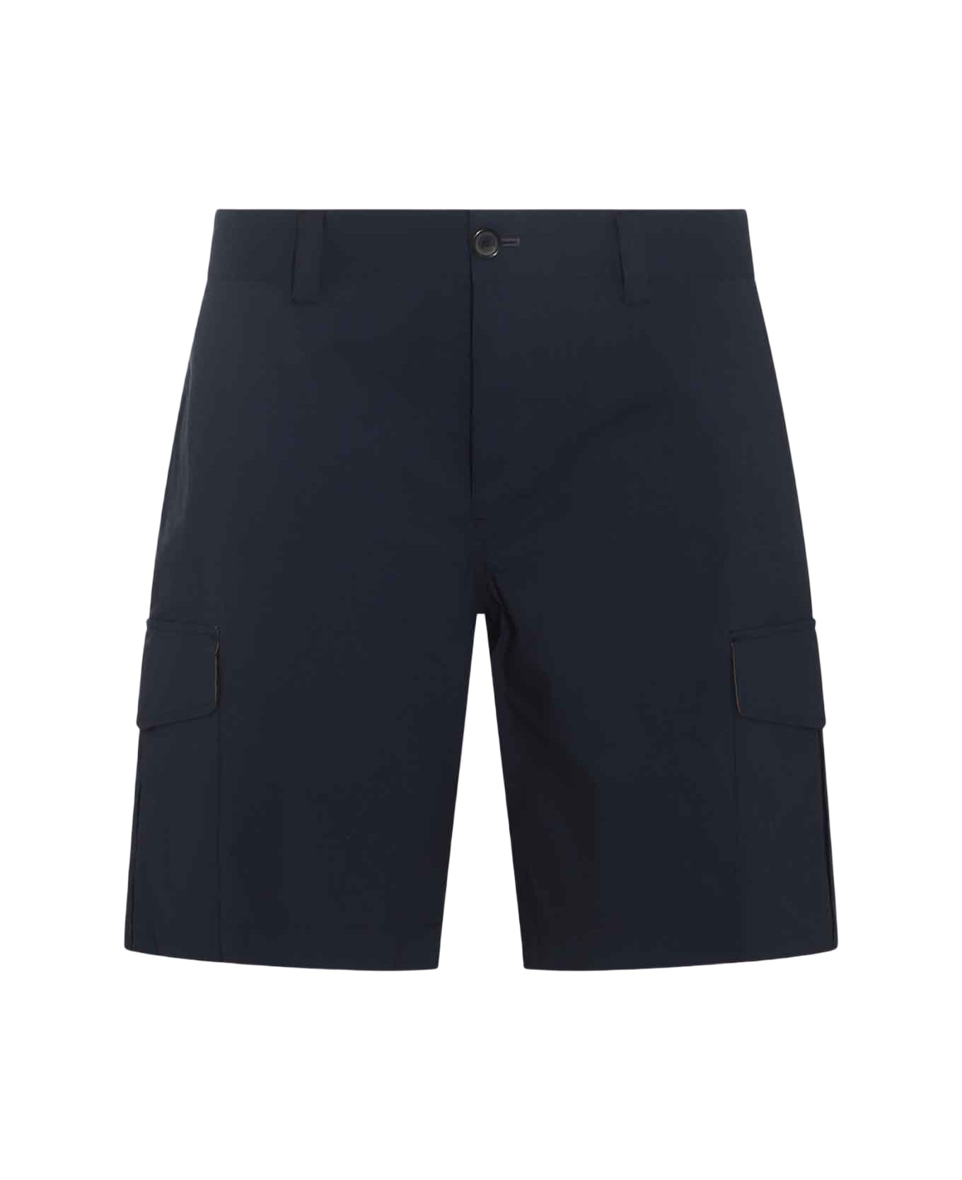 Paul Smith Navy Blue Cotton Shorts - Blue