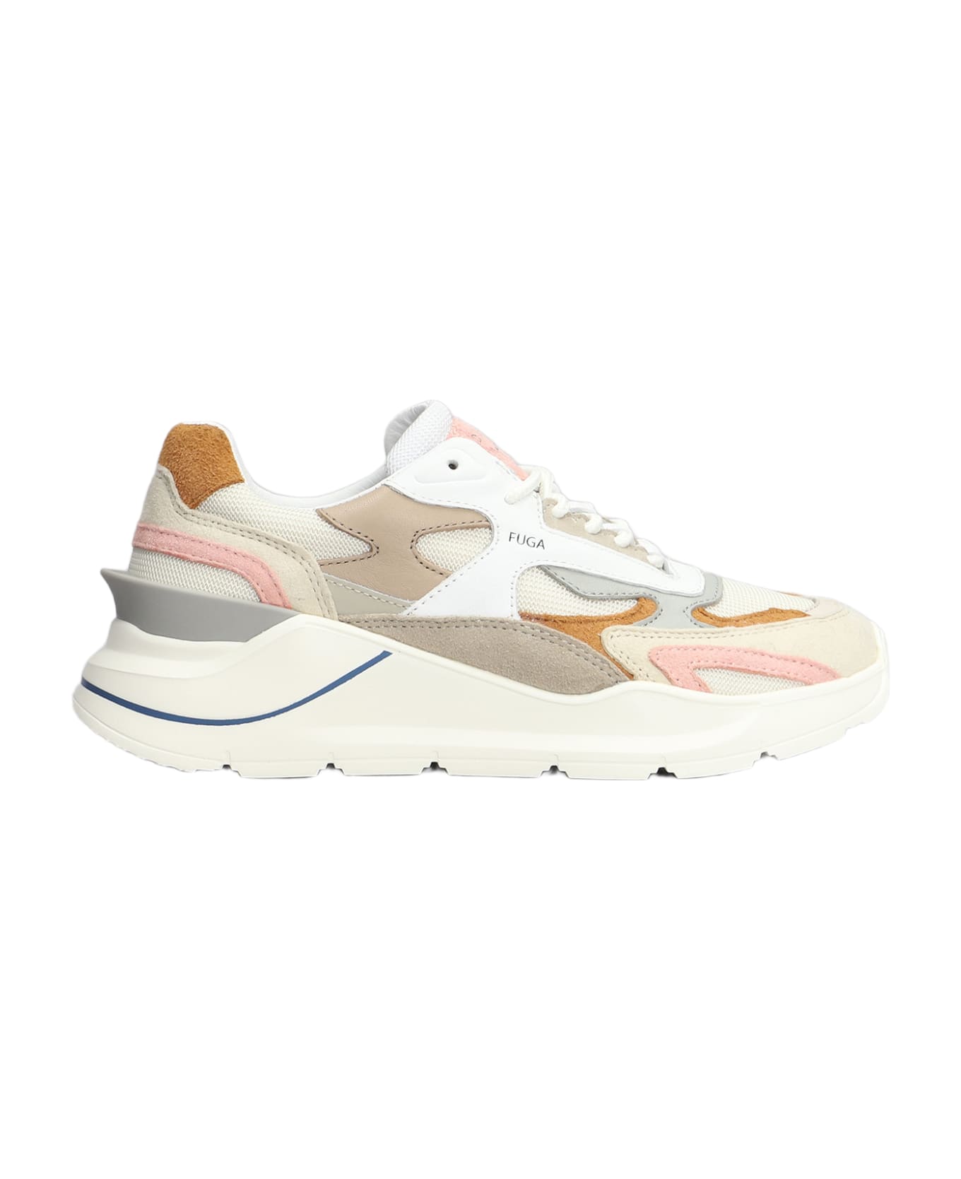 D.A.T.E. Fuga Sneakers In Beige Suede And Fabric - beige