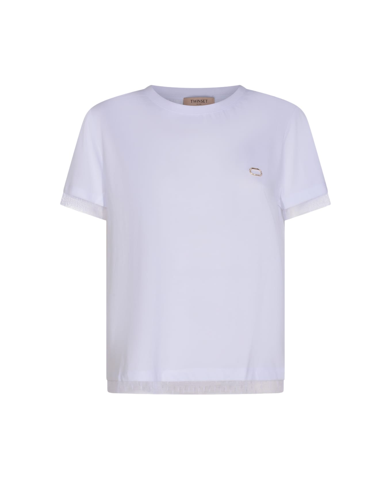 TwinSet White Cotton T-shirt - White