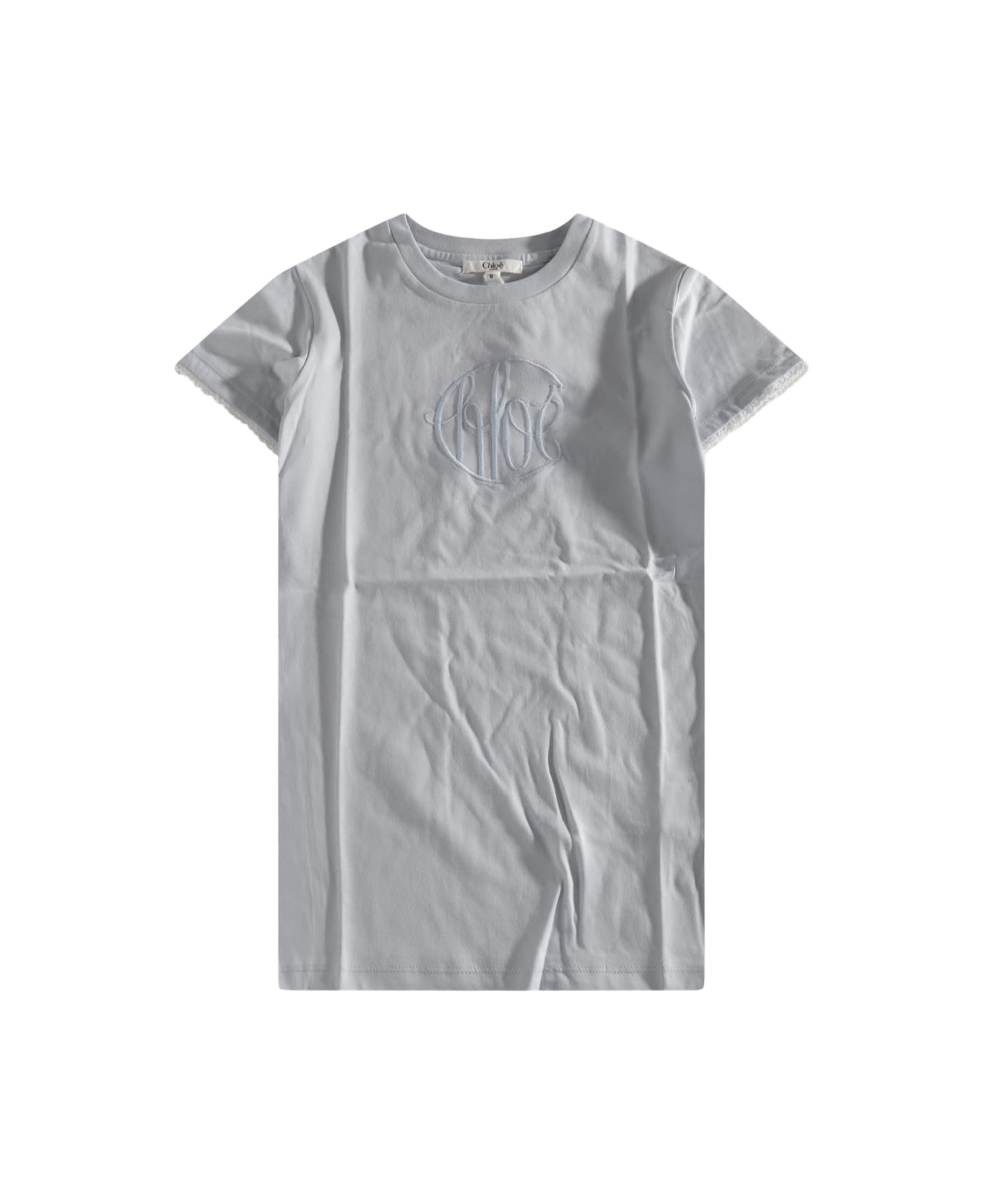 Chloé Ligth Blue Cotton T-shirt - BLU CIELO