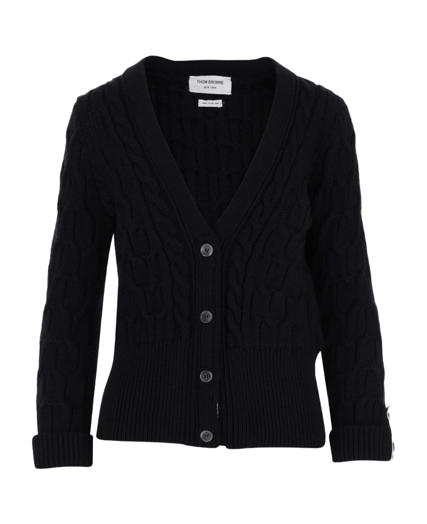 Thom Browne Braided Wool Cardigan - Blue