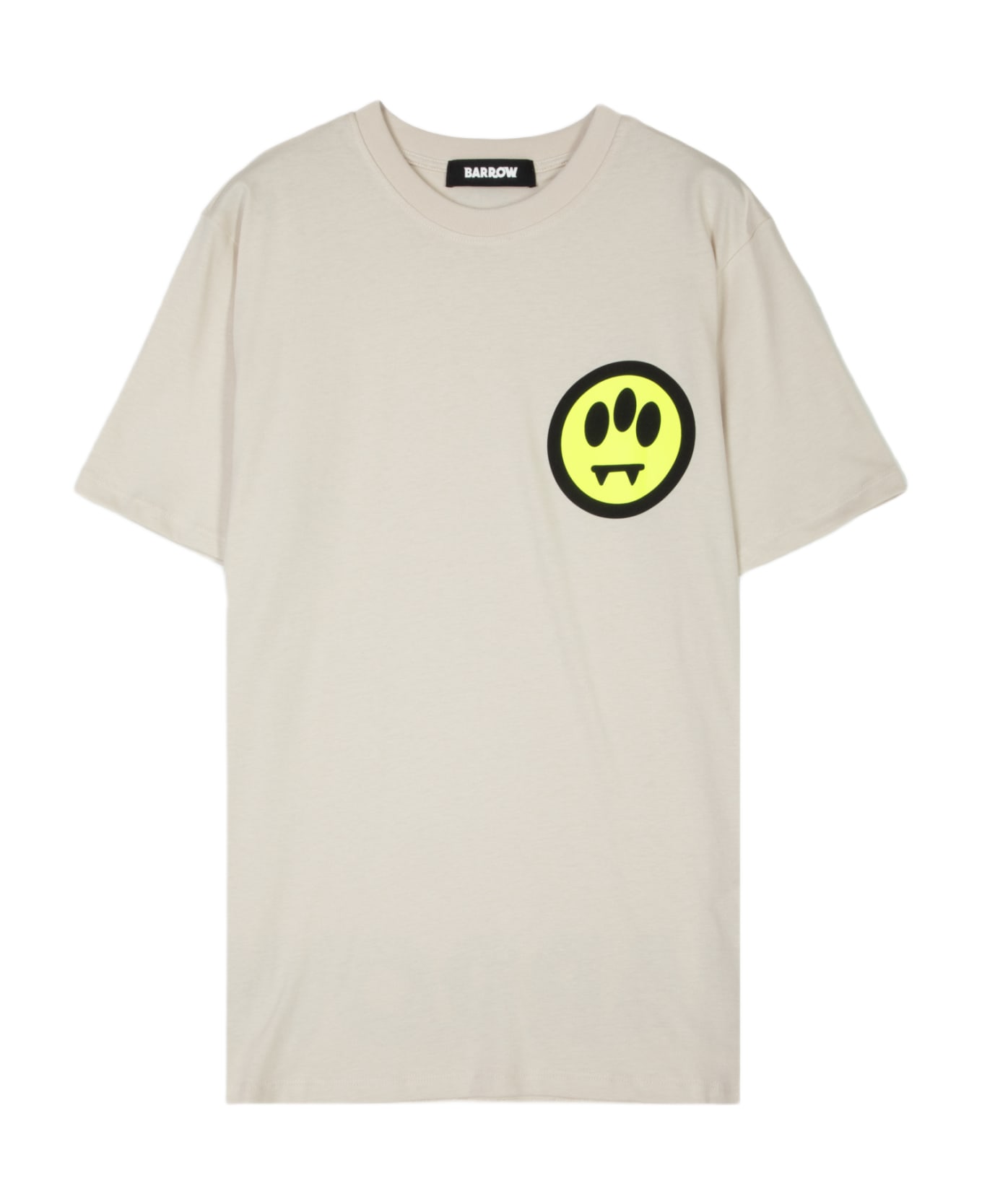 Barrow Jersey T-shirt Unisex Off White Cotton T-shirt With Chest Smile - Bianco