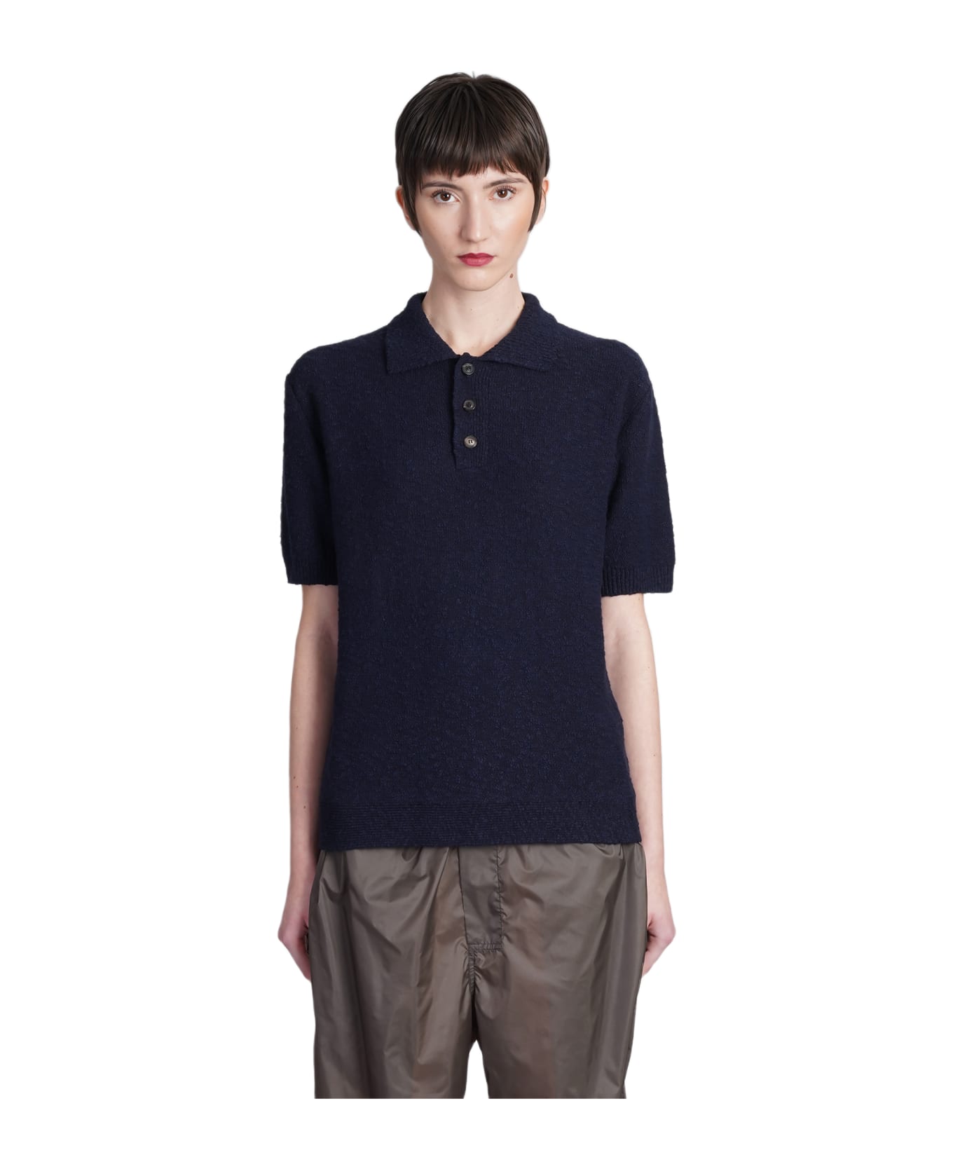 Maison Margiela Polo In Blue Cotton - blue