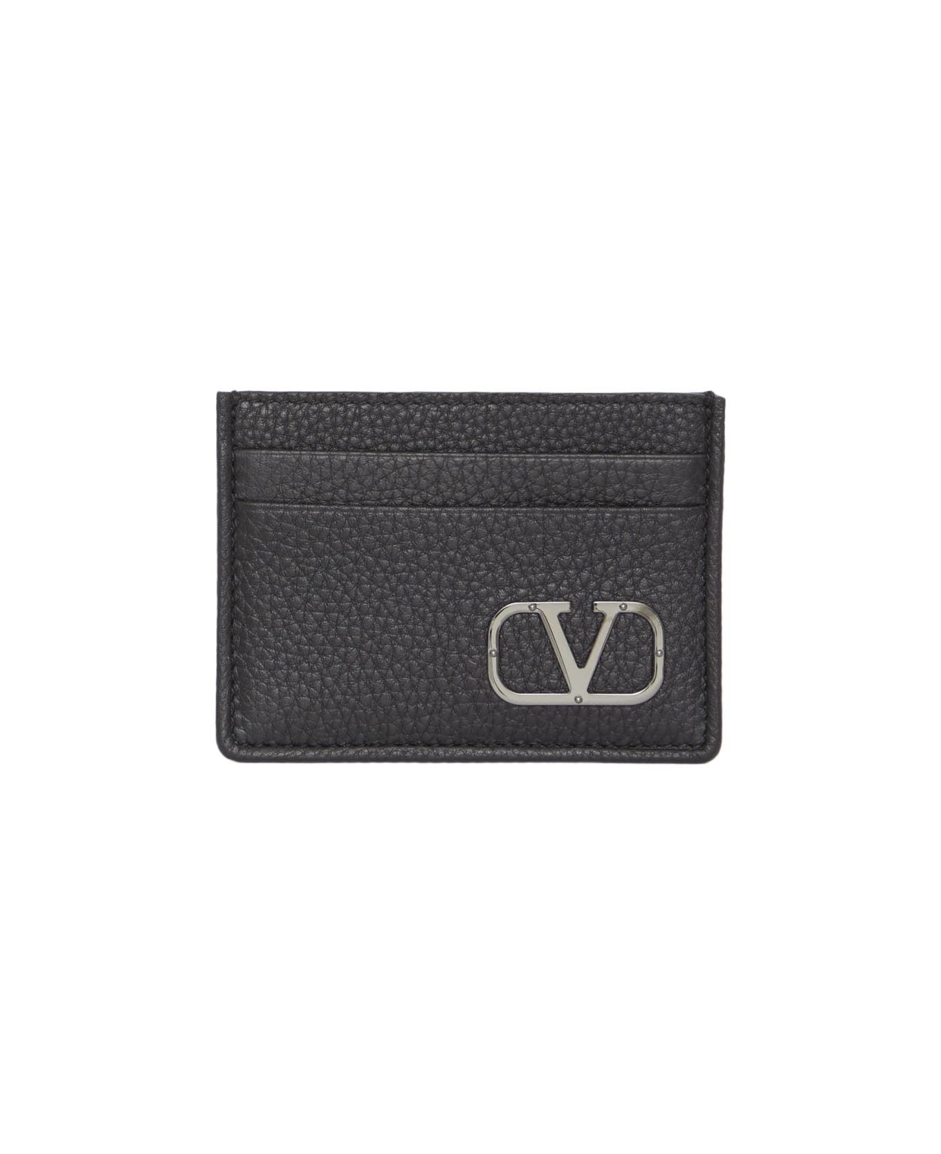 Valentino Garavani Leather Card Holder - BLACK