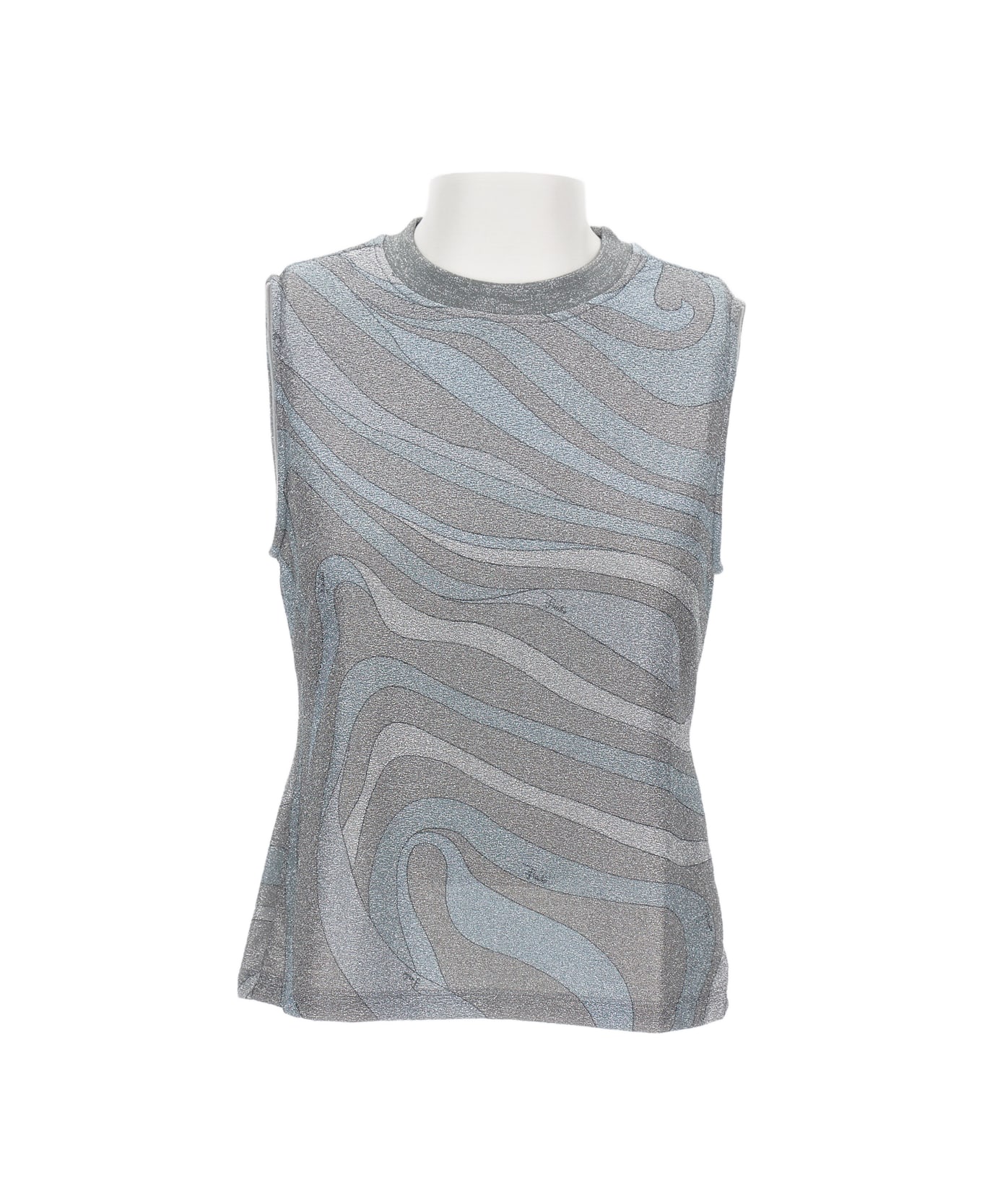 Pucci Sleeveless Lame Jersey Top - Silver
