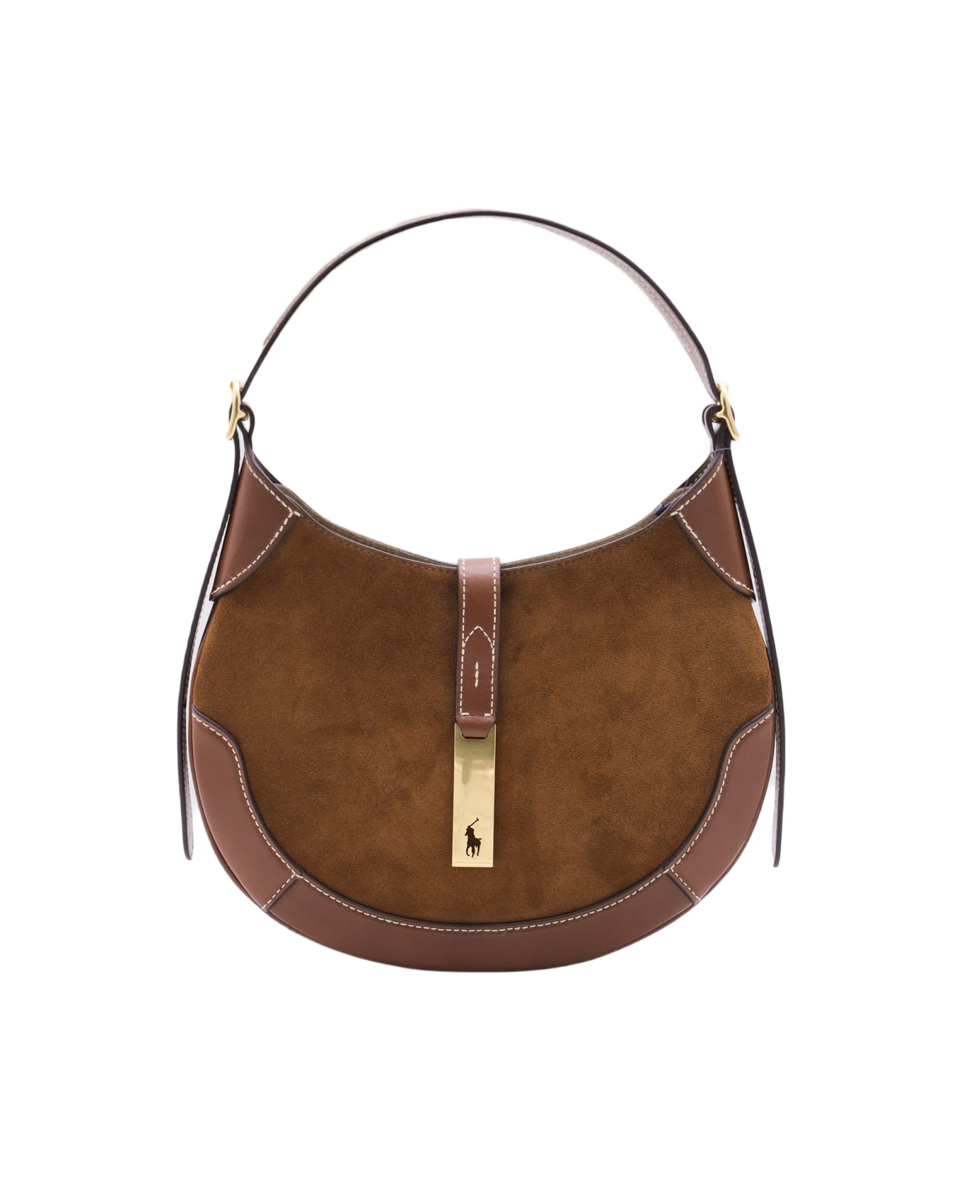 Polo Ralph Lauren Brown Leather Shoulder Bag - CINNNAMON/CUOIO