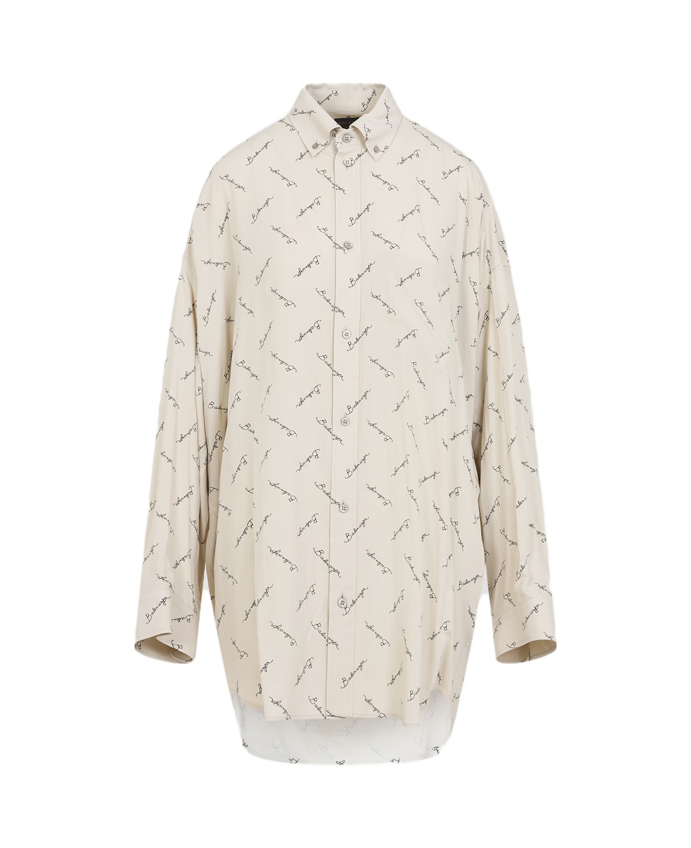 Balenciaga Long Sleeves Cocoon Shirt - Light Beige Black