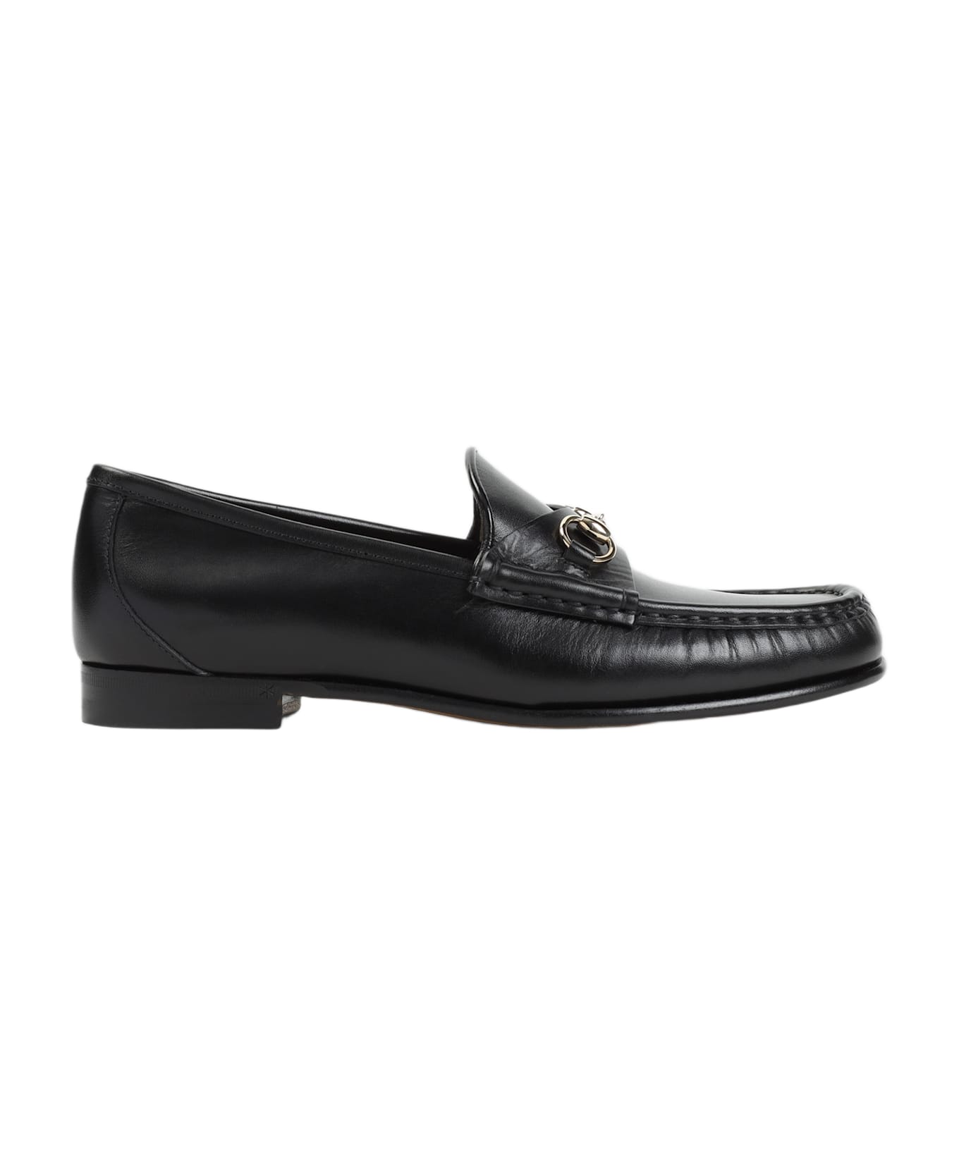 Gucci Black Leather Loafers - Black