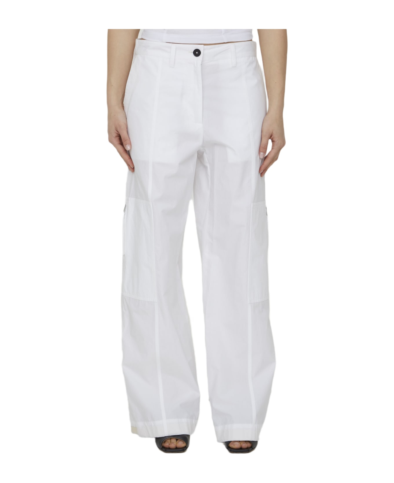 Jil Sander White Cotton Pants - WHITE
