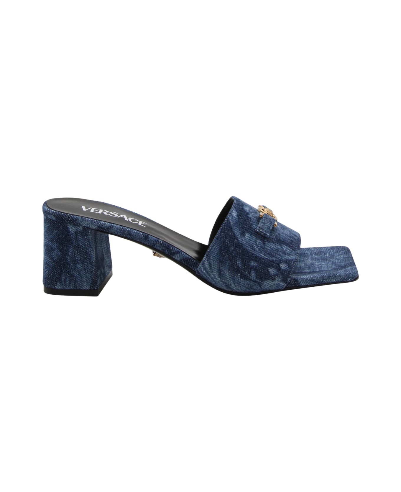 Versace Blue Denim Slippers - Denim