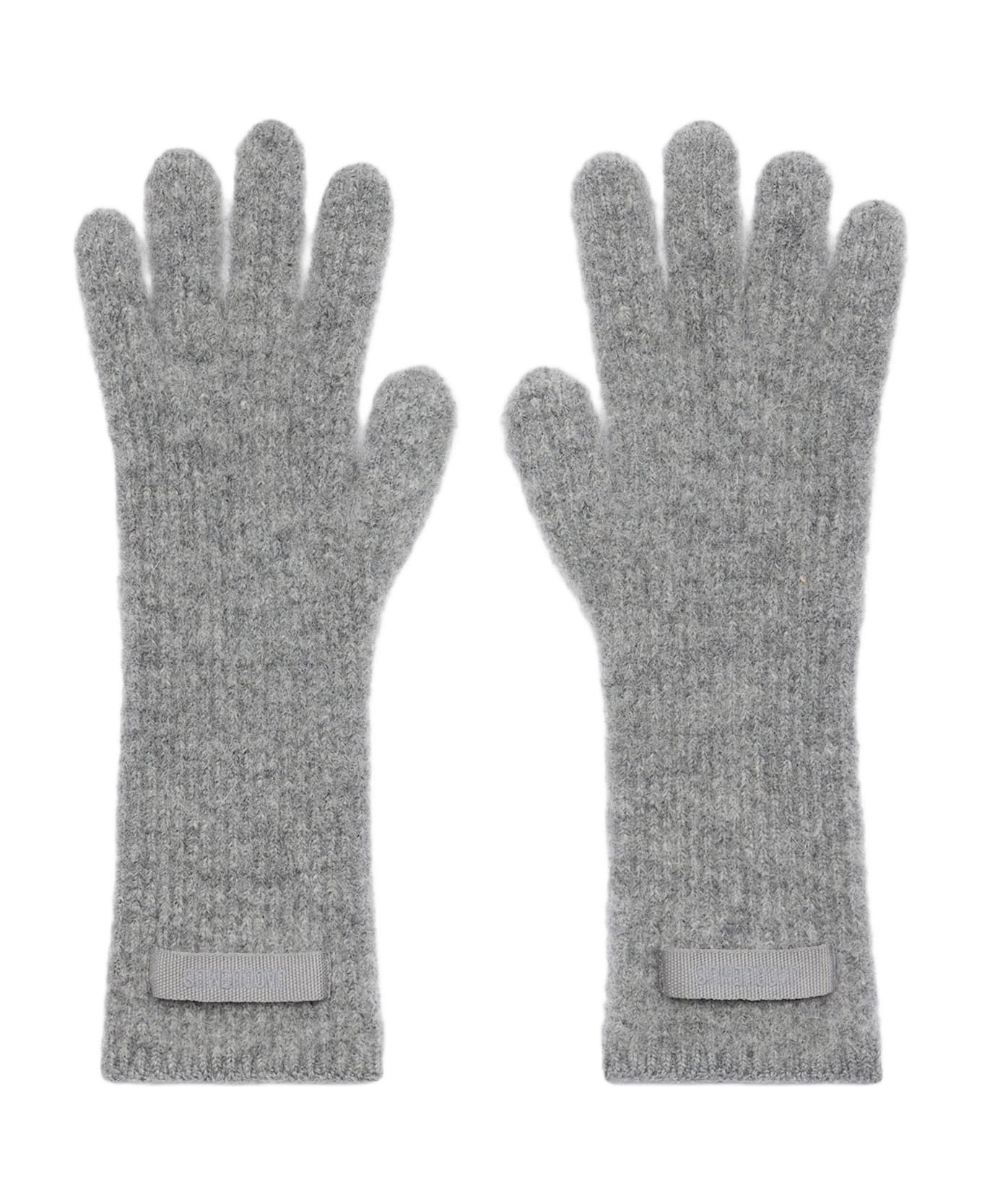 Jacquemus Grosgrain Wool Gloves - Grey