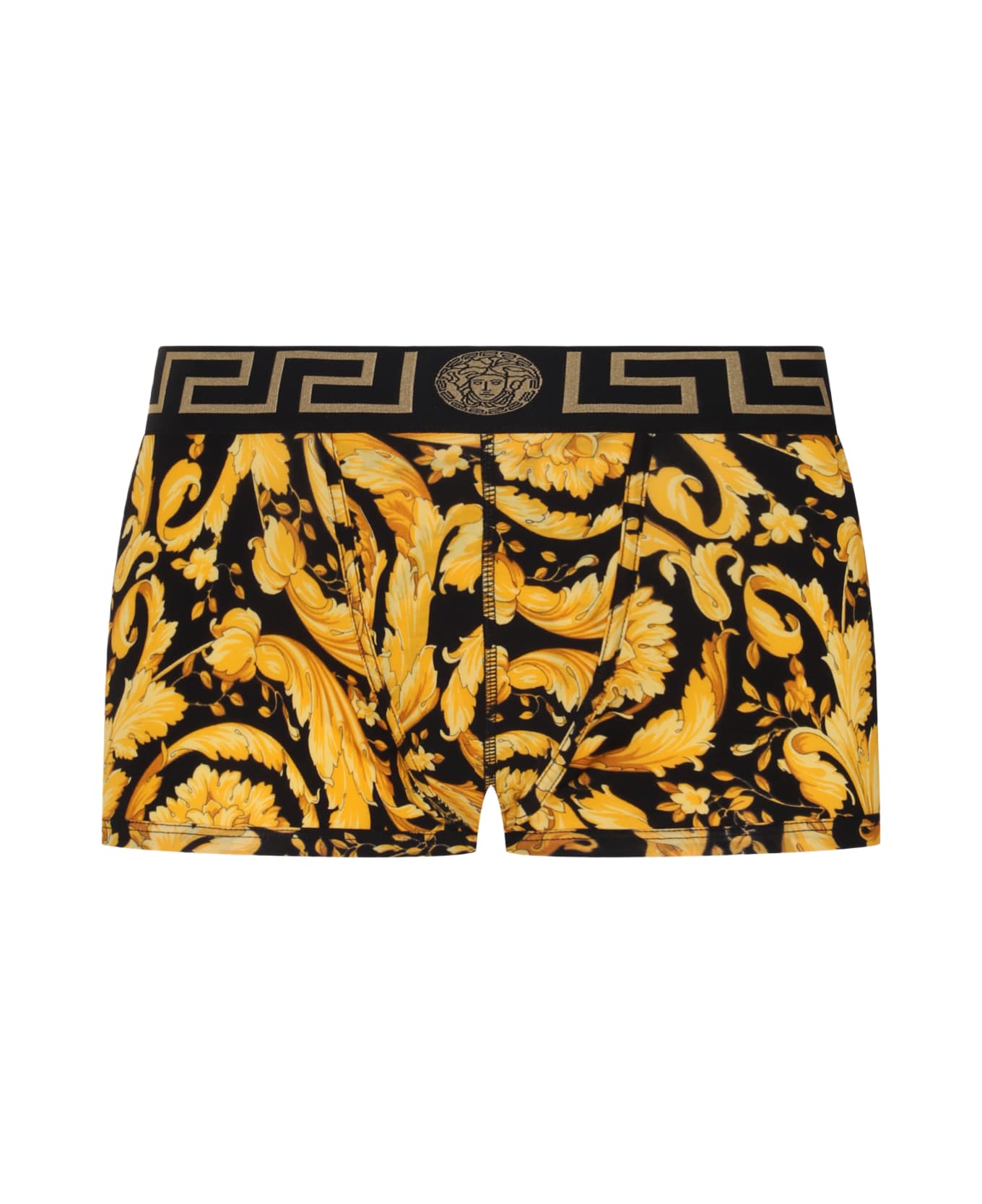 Versace Black And Gold Cotton Boxer - YELLOW/BLACK