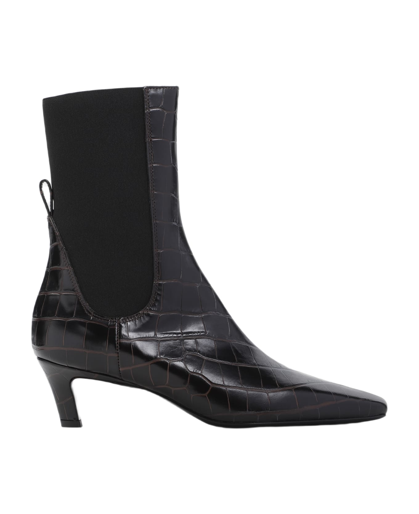 Totême The Mid Heel Boots - Dark Brown Coco