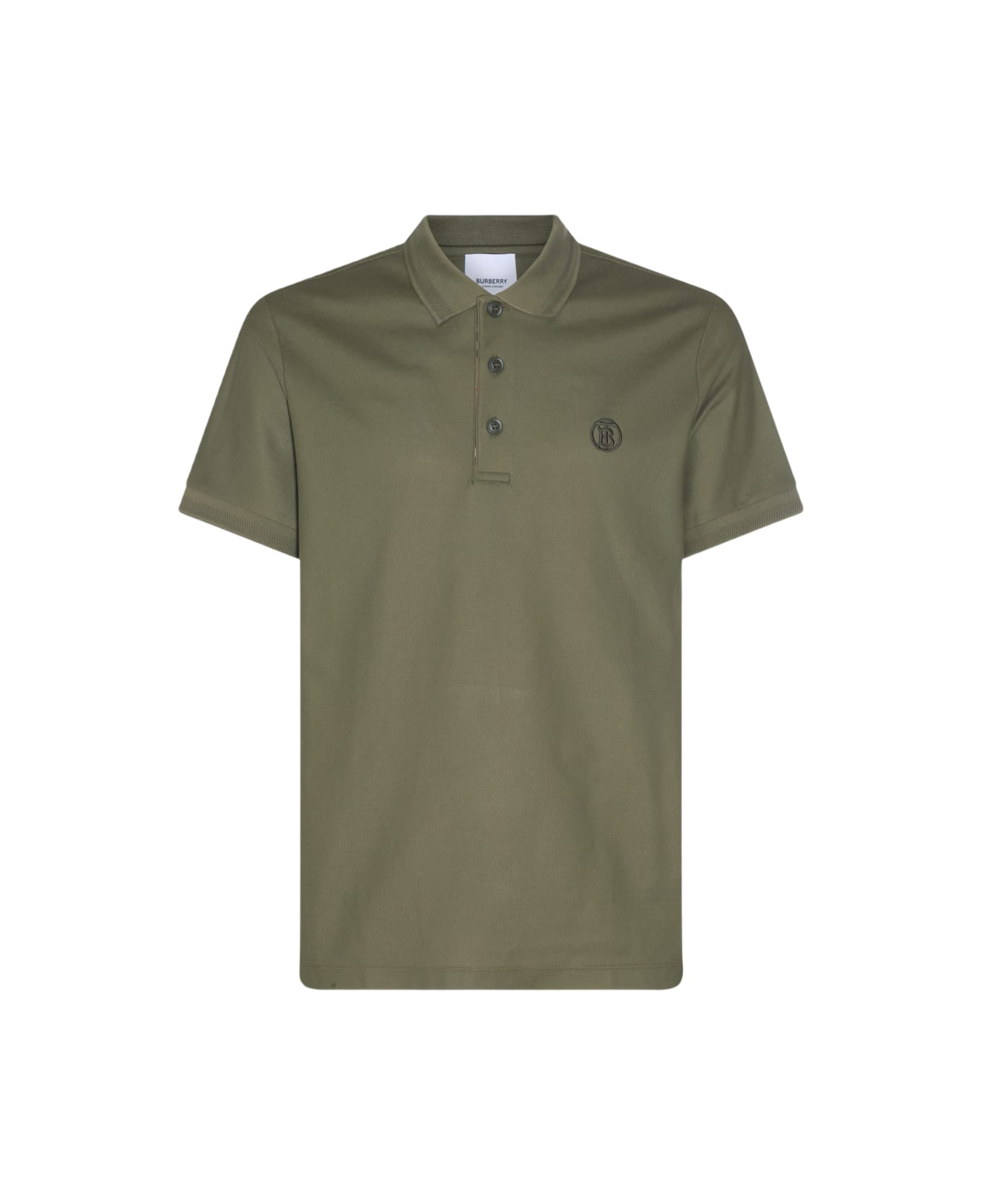 Burberry Olive Cotton Polo Shirt - Olive