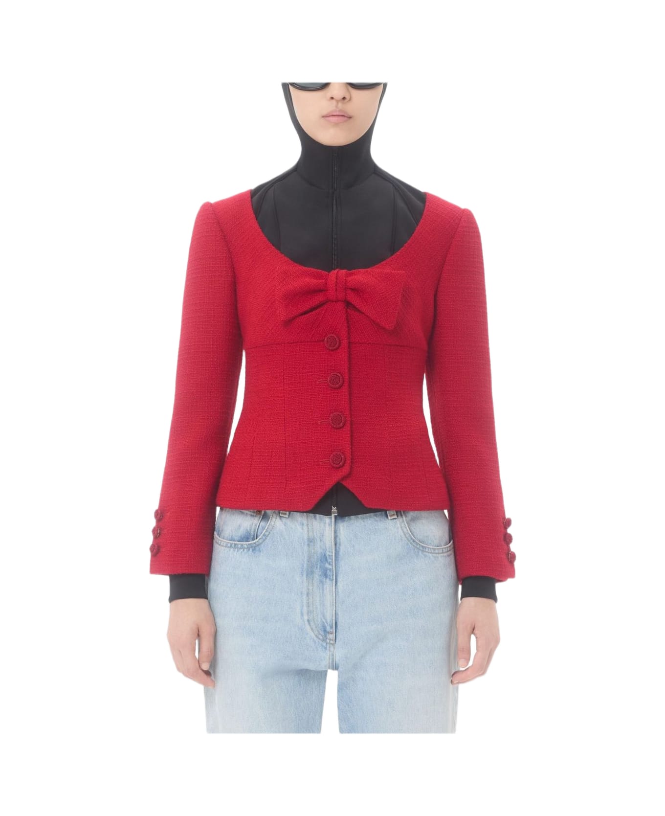 Valentino Wool Tweed Jacket - Red