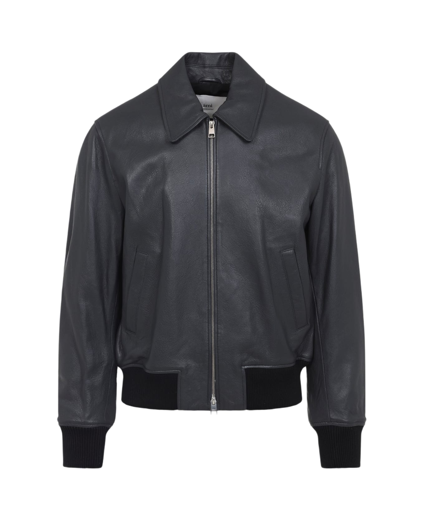 Ami Alexandre Mattiussi Zipped Jacket - Anthracite レザージャケット