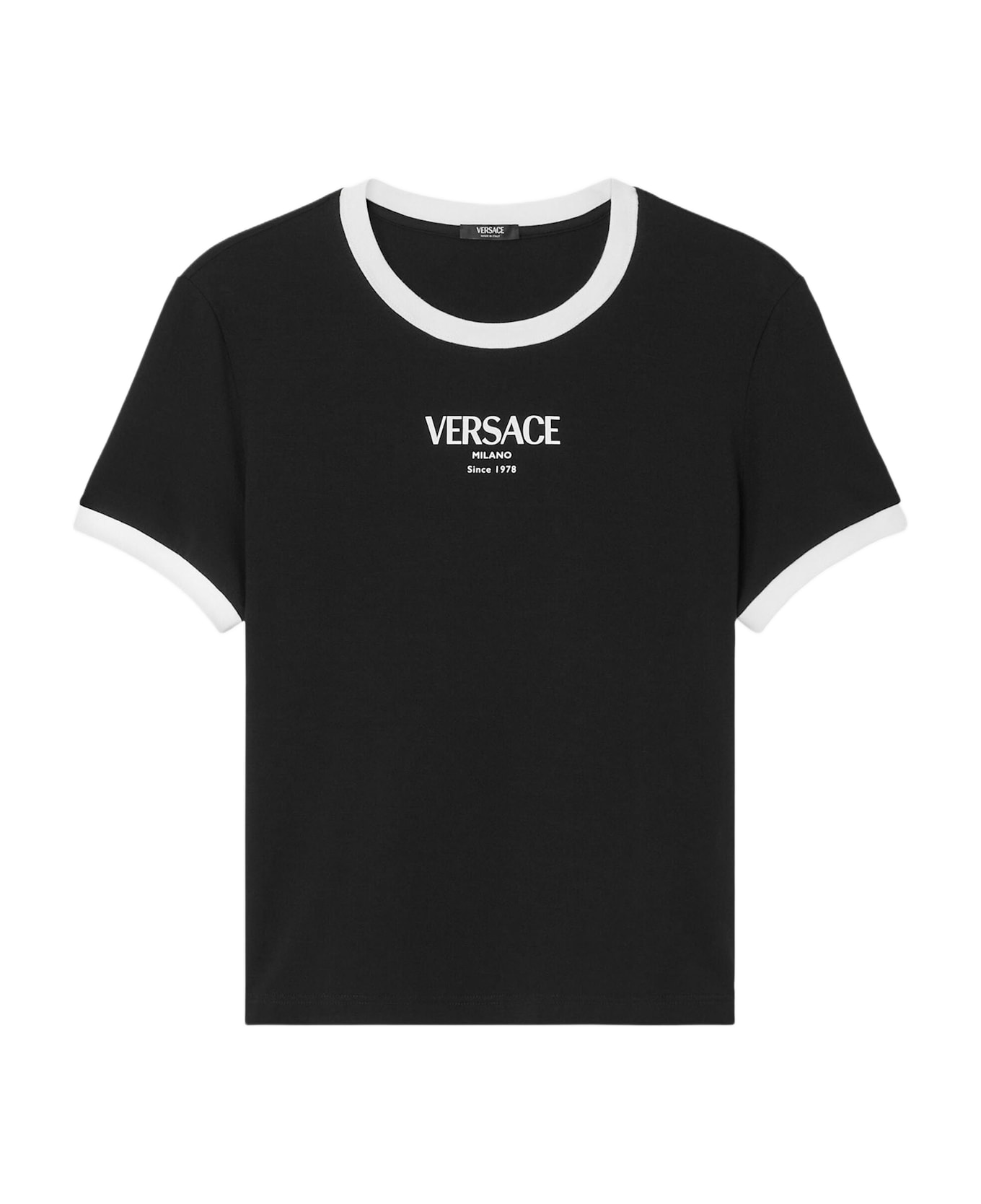 Versace Stretch Viscose T-shirt - Black