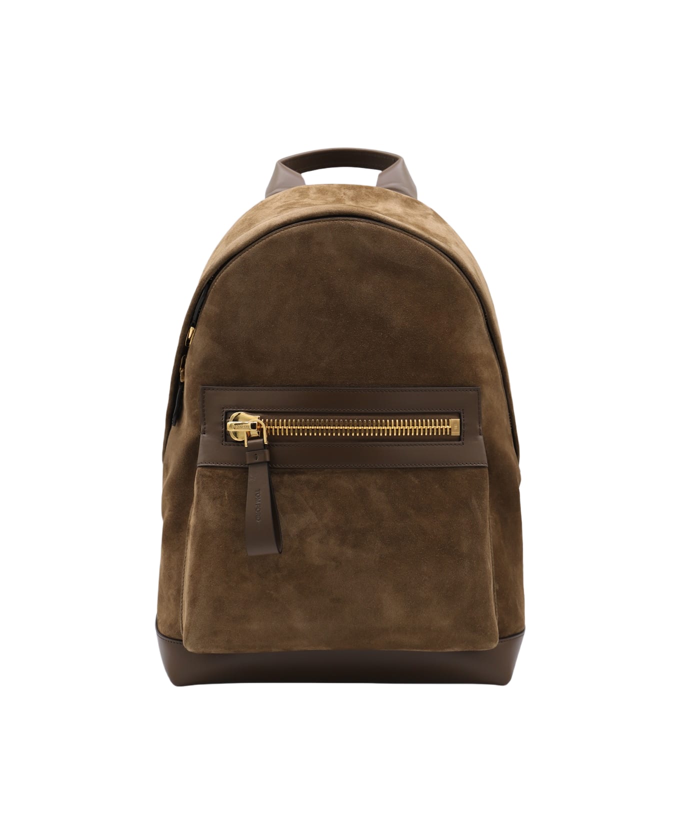 Tom Ford Brown Leather Backpack - NUT