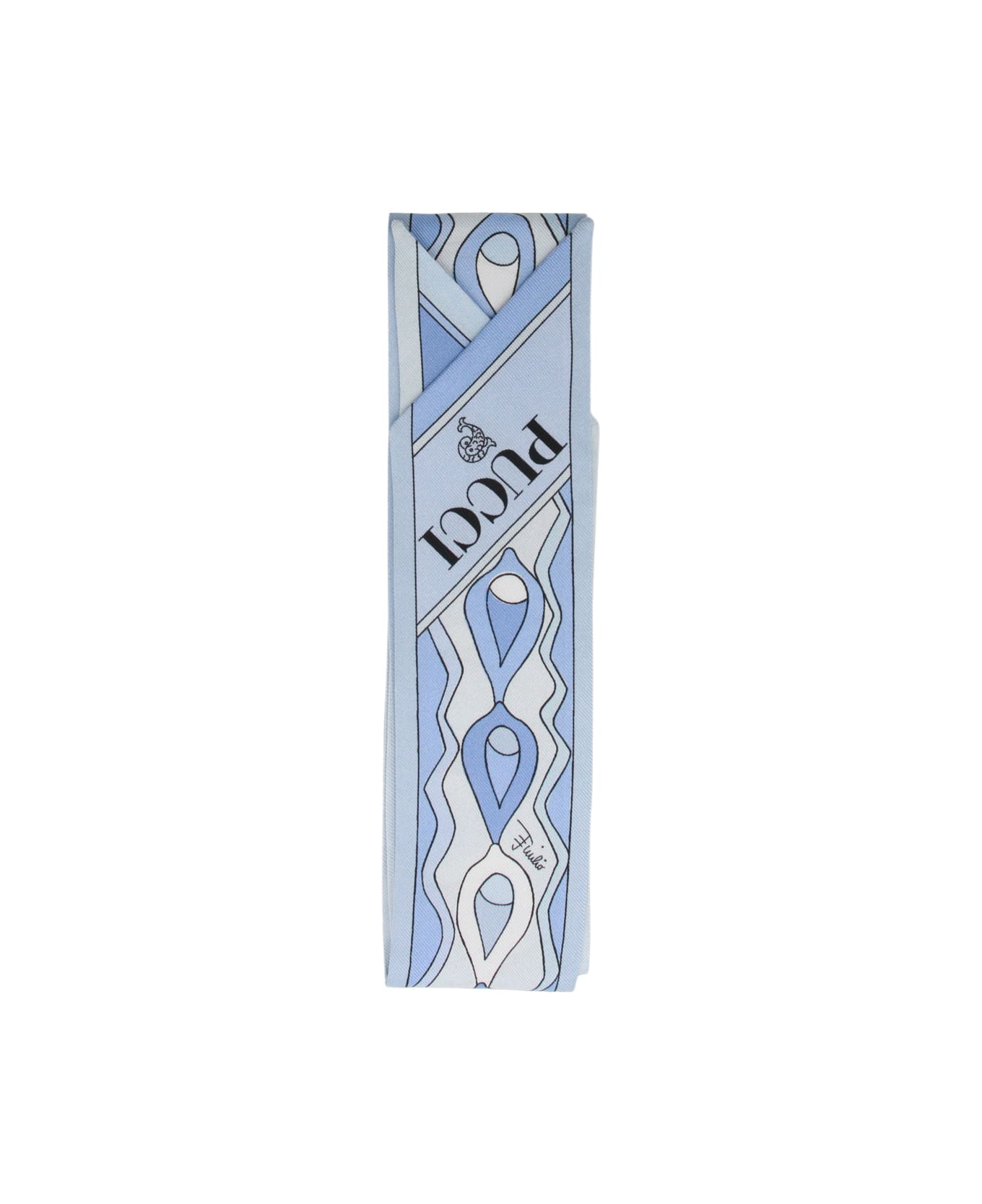 Pucci Light Blue Silk Scarf