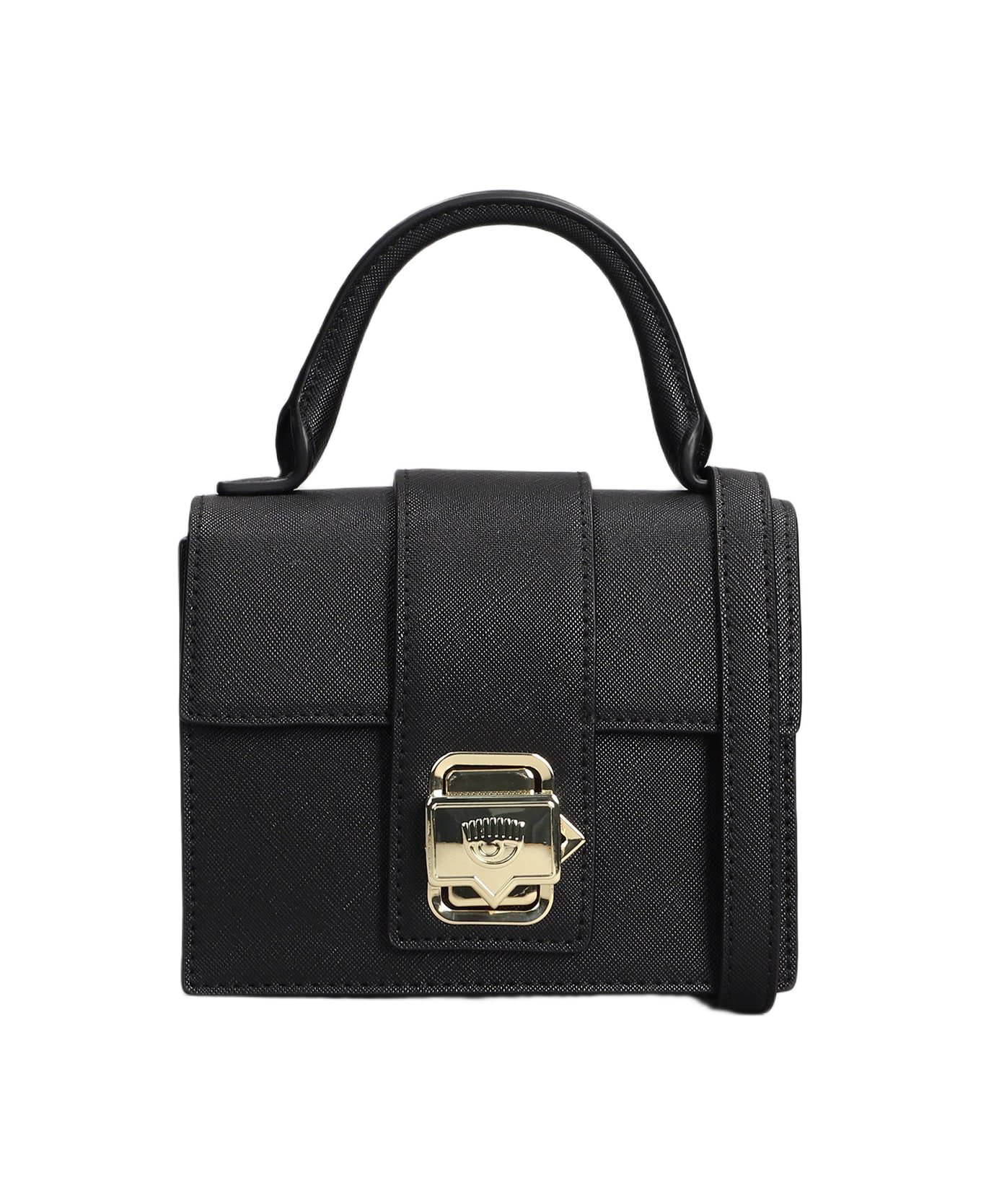 Chiara Ferragni Shoulder Bag In Black Faux Leather - black