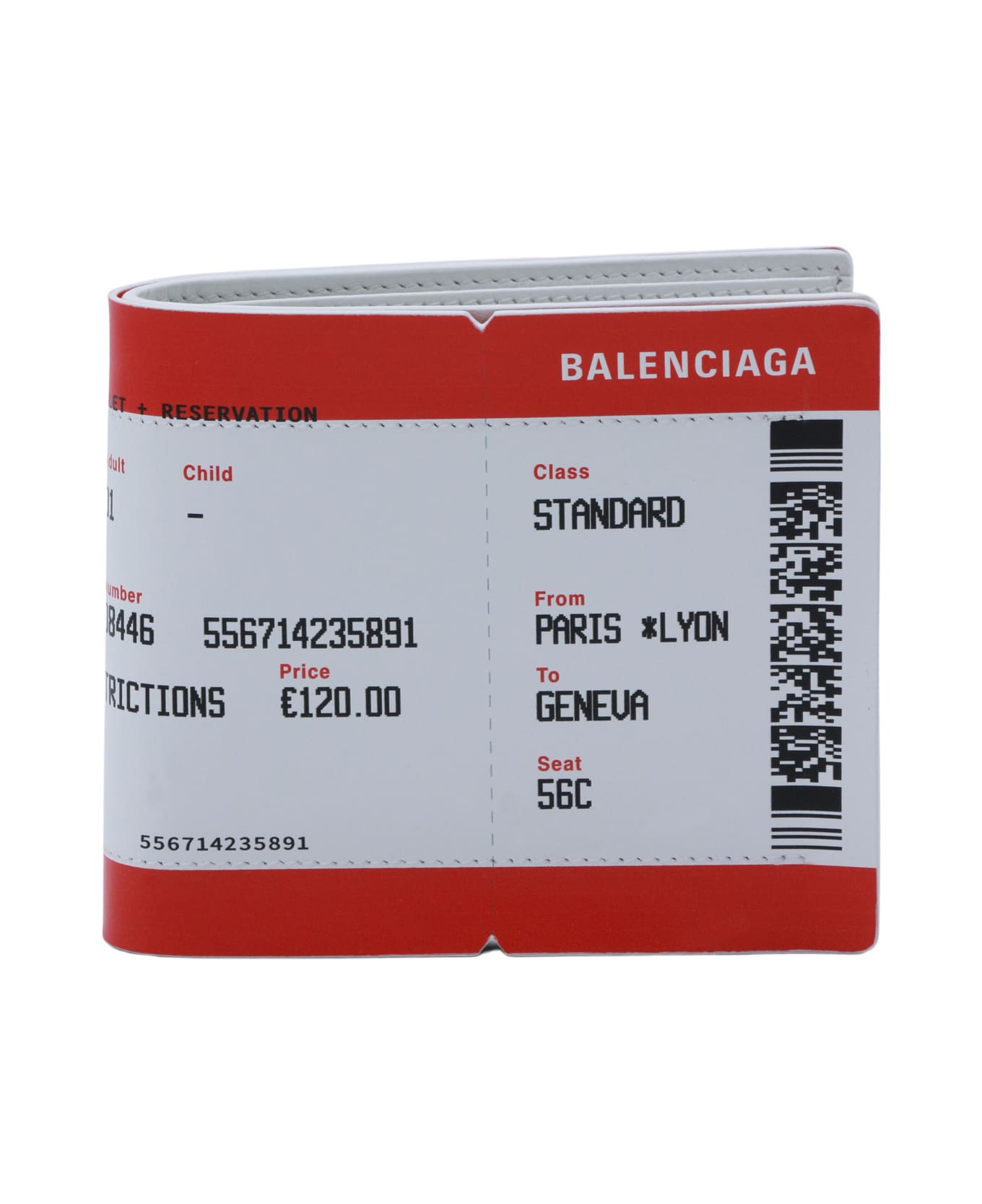 Balenciaga Red And White Leather Wallet - RED/WHITE