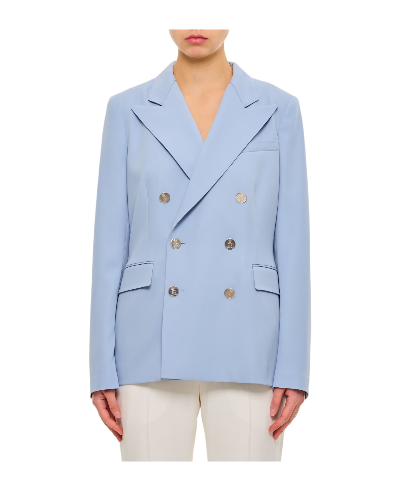 Ralph Lauren Camden Wool Gabardine Double-breasted Jacket - Clear Blue ブレザー