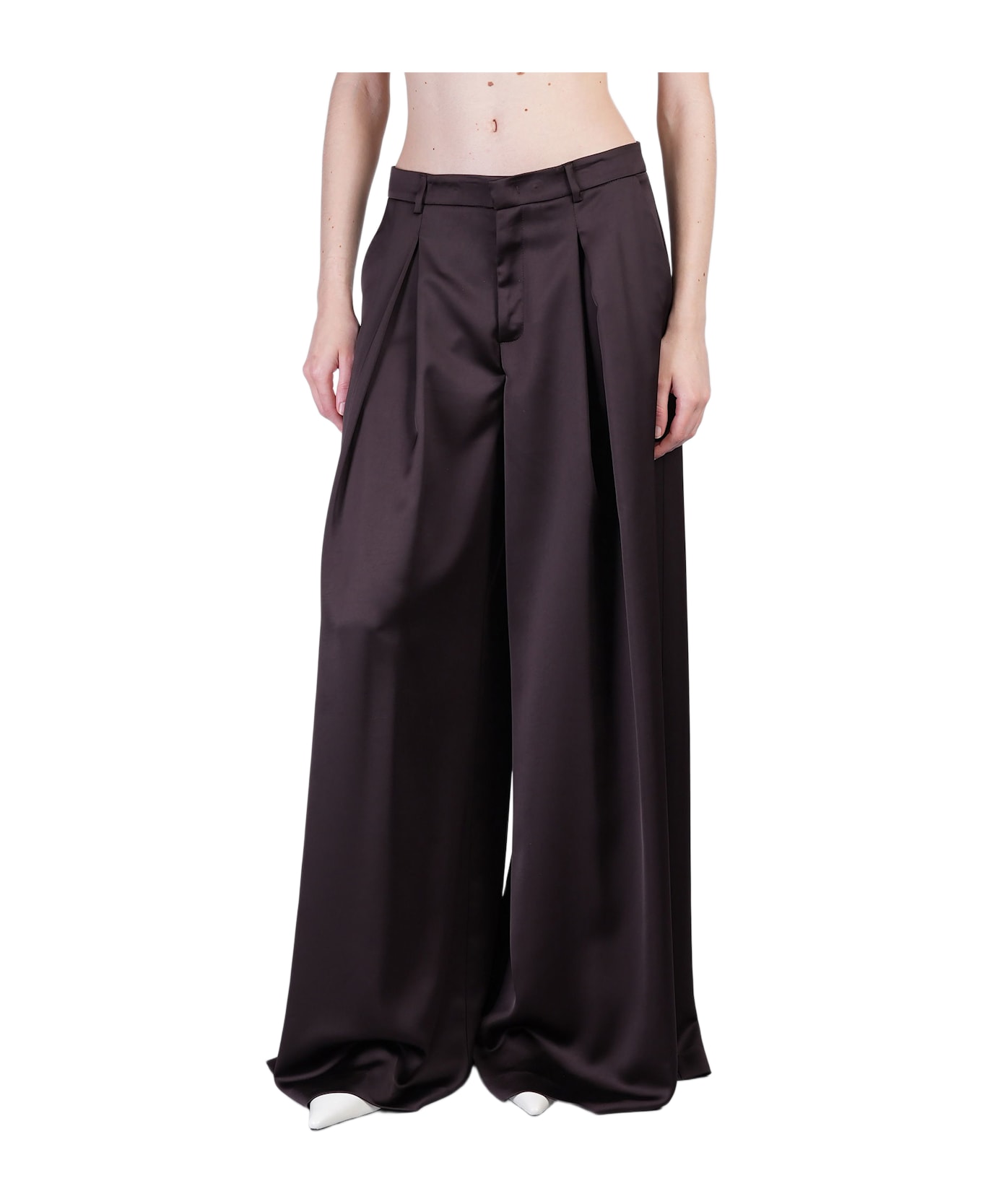 The Andamane Tara Pants In Brown Polyester - brown