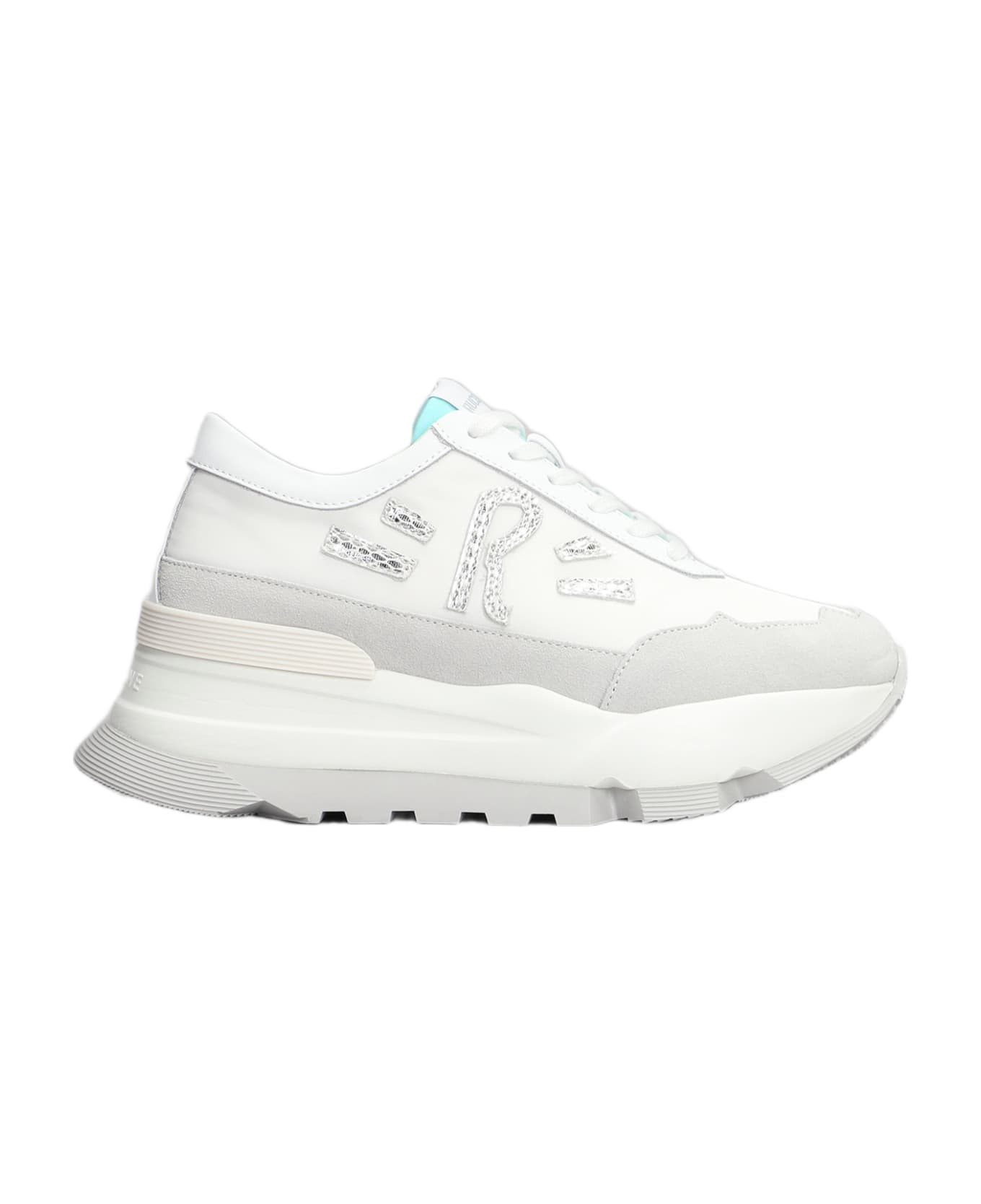 Ruco Line Aki Sneakers In White Suede And Fabric - white