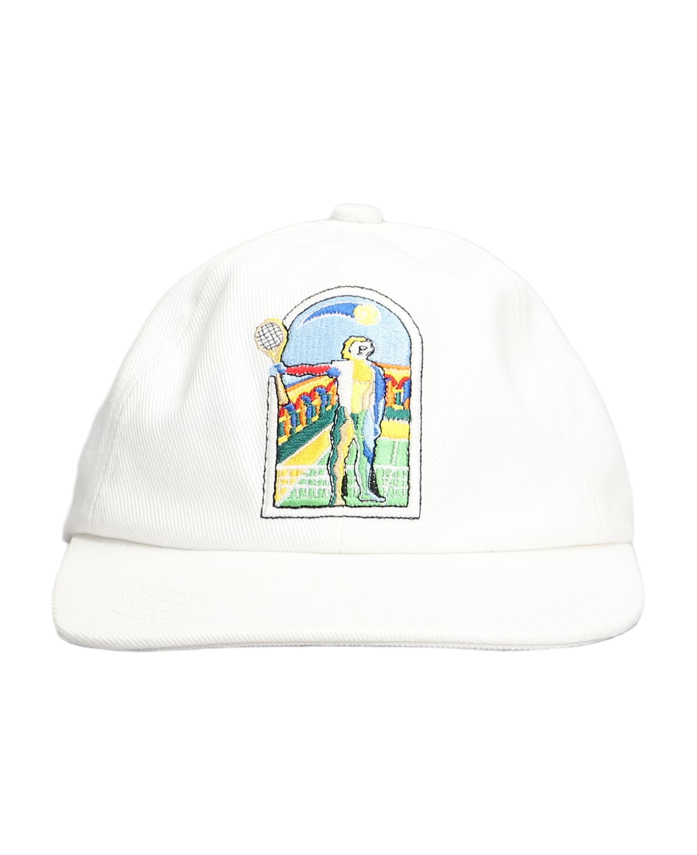 Casablanca White Baseball Hat With Front Embroidery - White 帽子