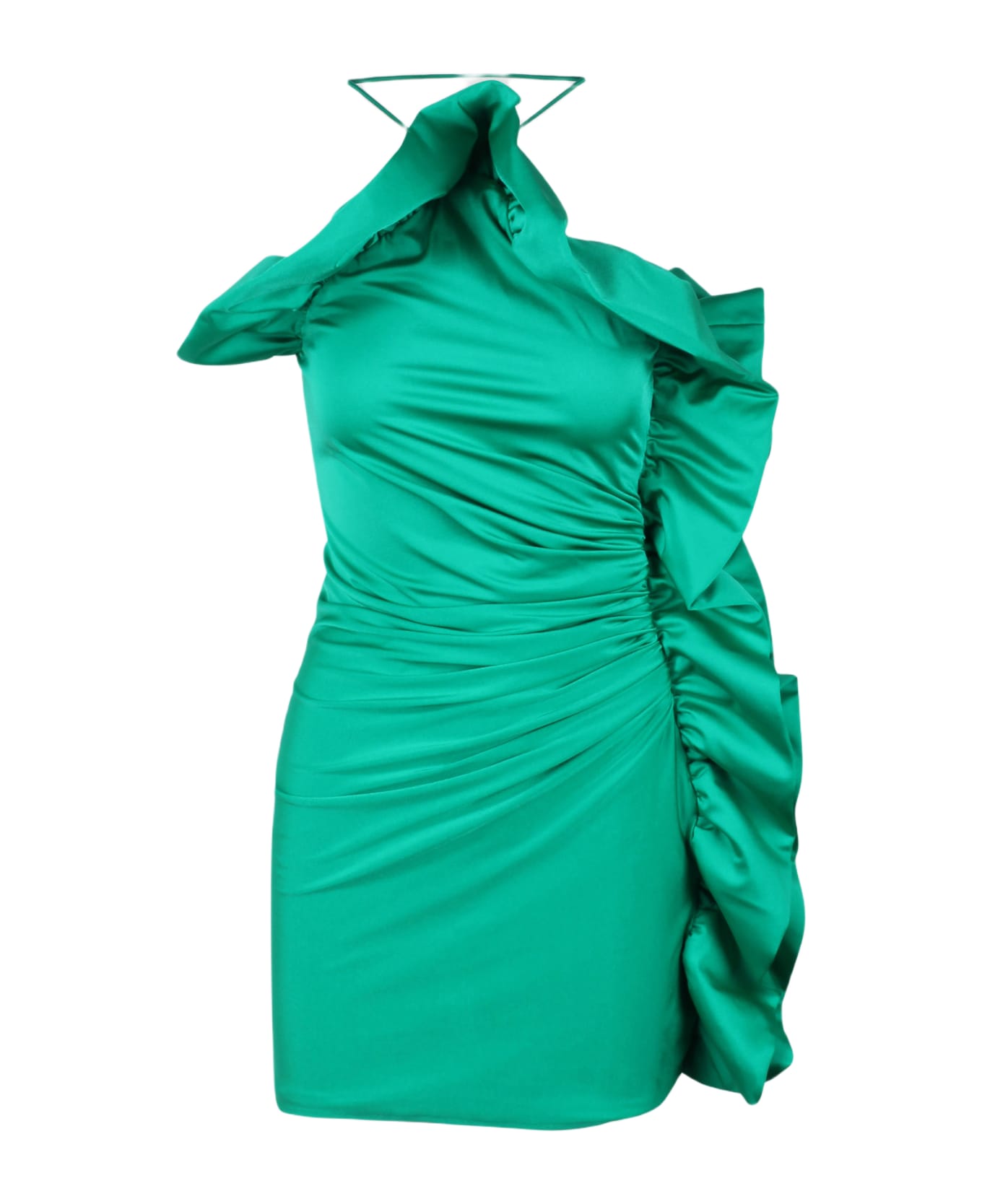 Parosh Ruffled Mini Dress - Green