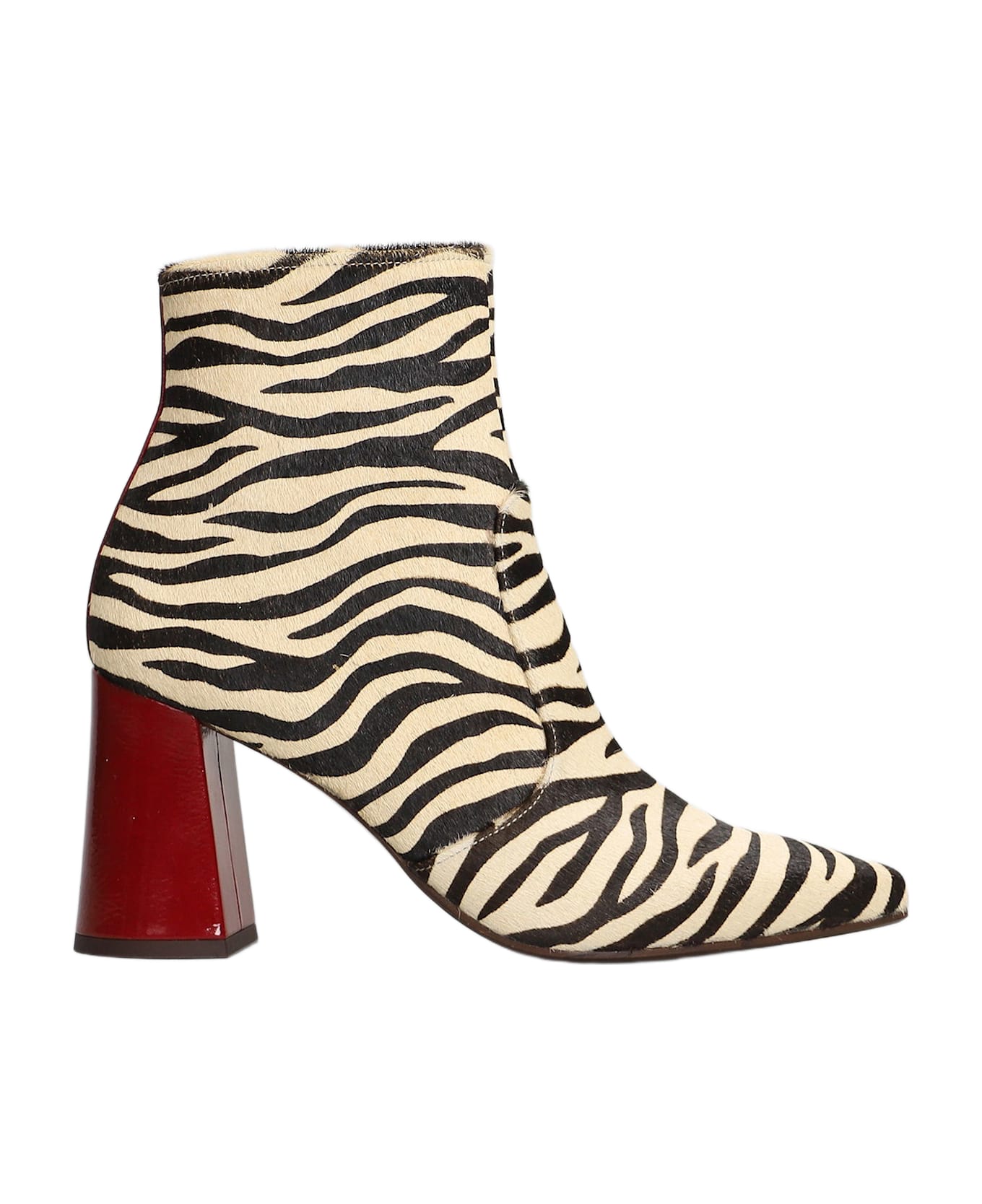 Chie Mihara Londa High Heels Ankle Boots In Animalier Pony Skin - Animalier