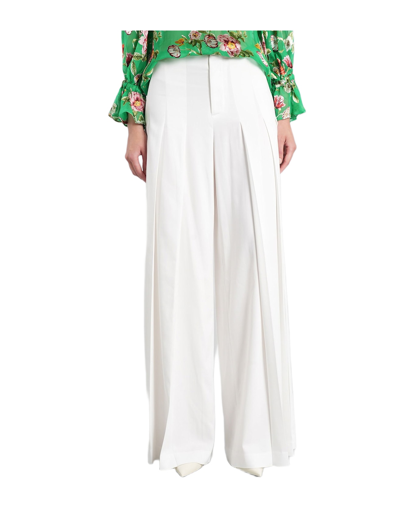 Alice + Olivia Ainslie Pants In White Polyester - white