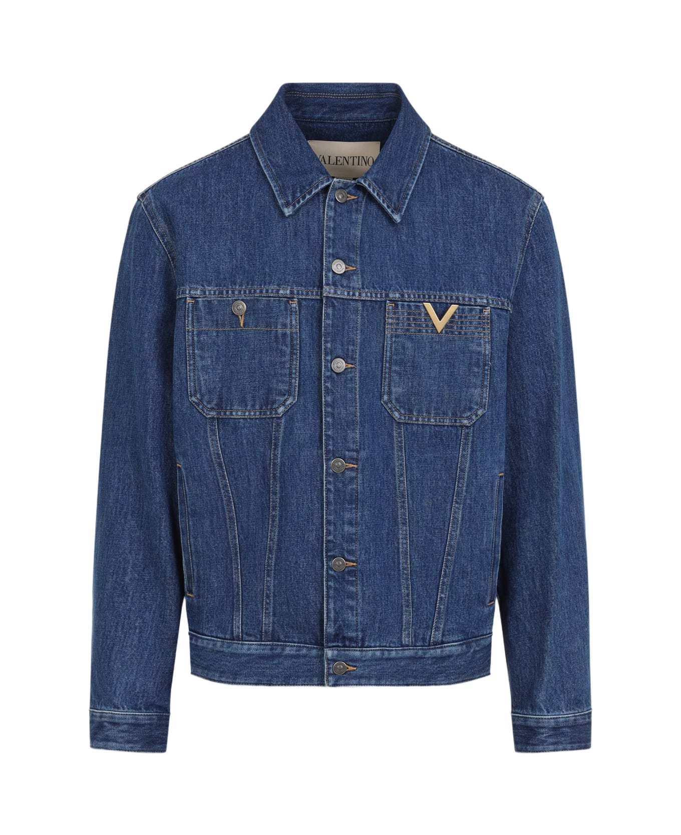 Valentino Cotton Jacket - Medium Blue Denim