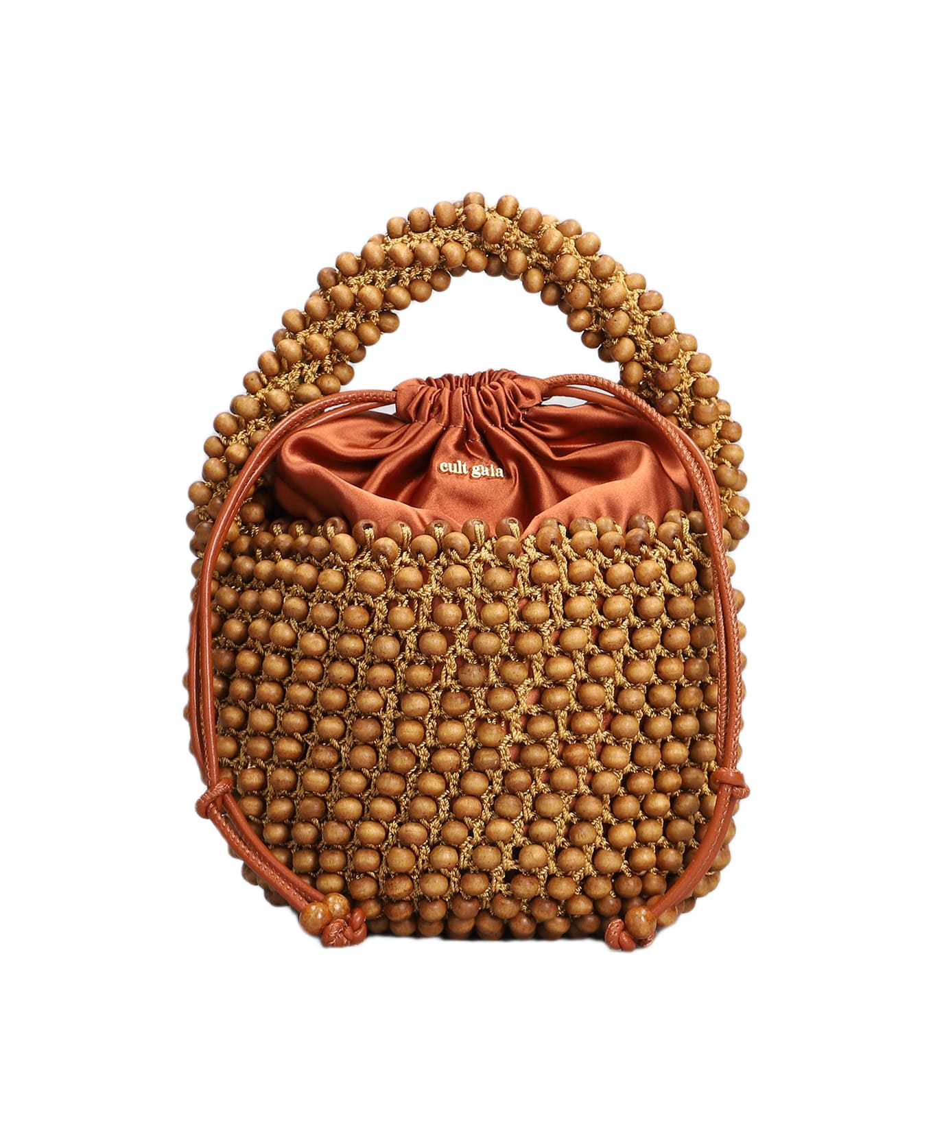 Cult Gaia Cora Hand Bag In Brown Wood - brown