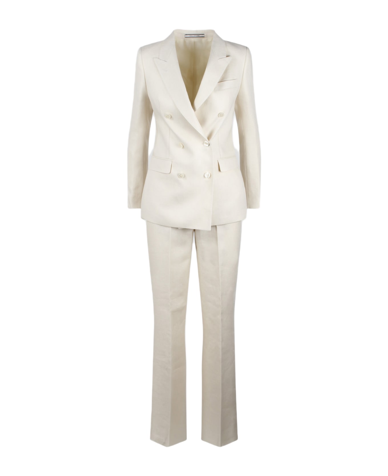 Tagliatore Linen Double Breasted Suit - Nude & Neutrals
