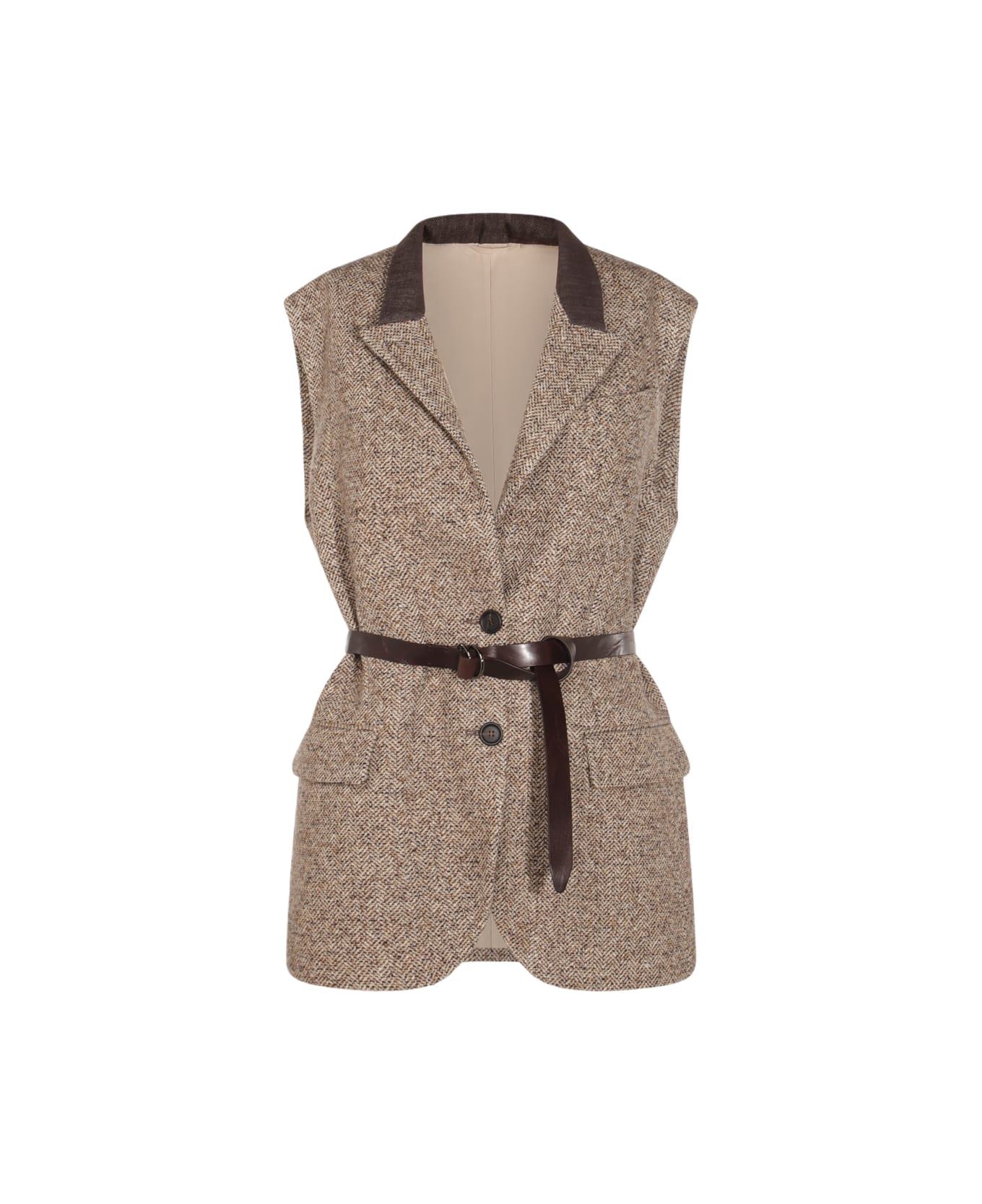 Brunello Cucinelli Brown Wool Blazer - Multicolor