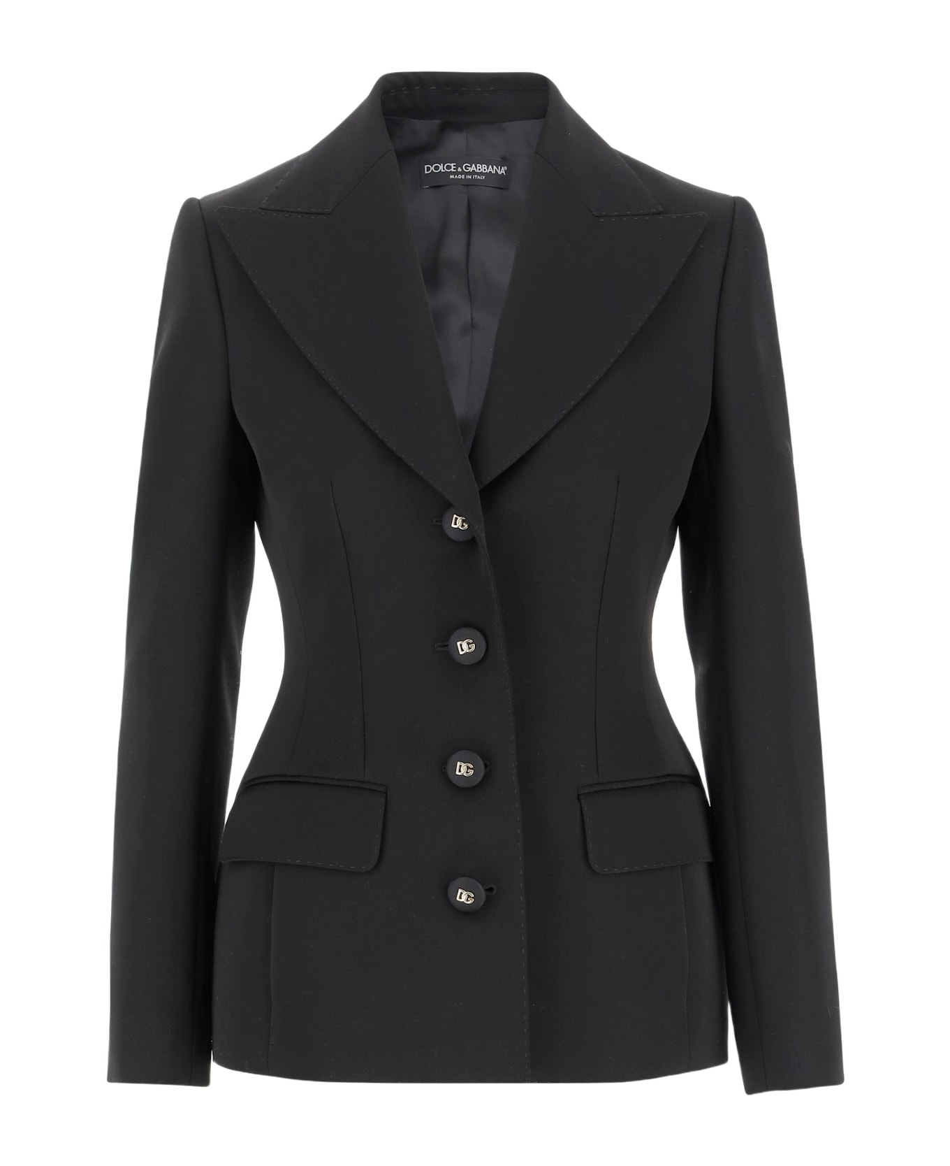 Dolce & Gabbana Dolce Single Breasted Wool Jacket - Black